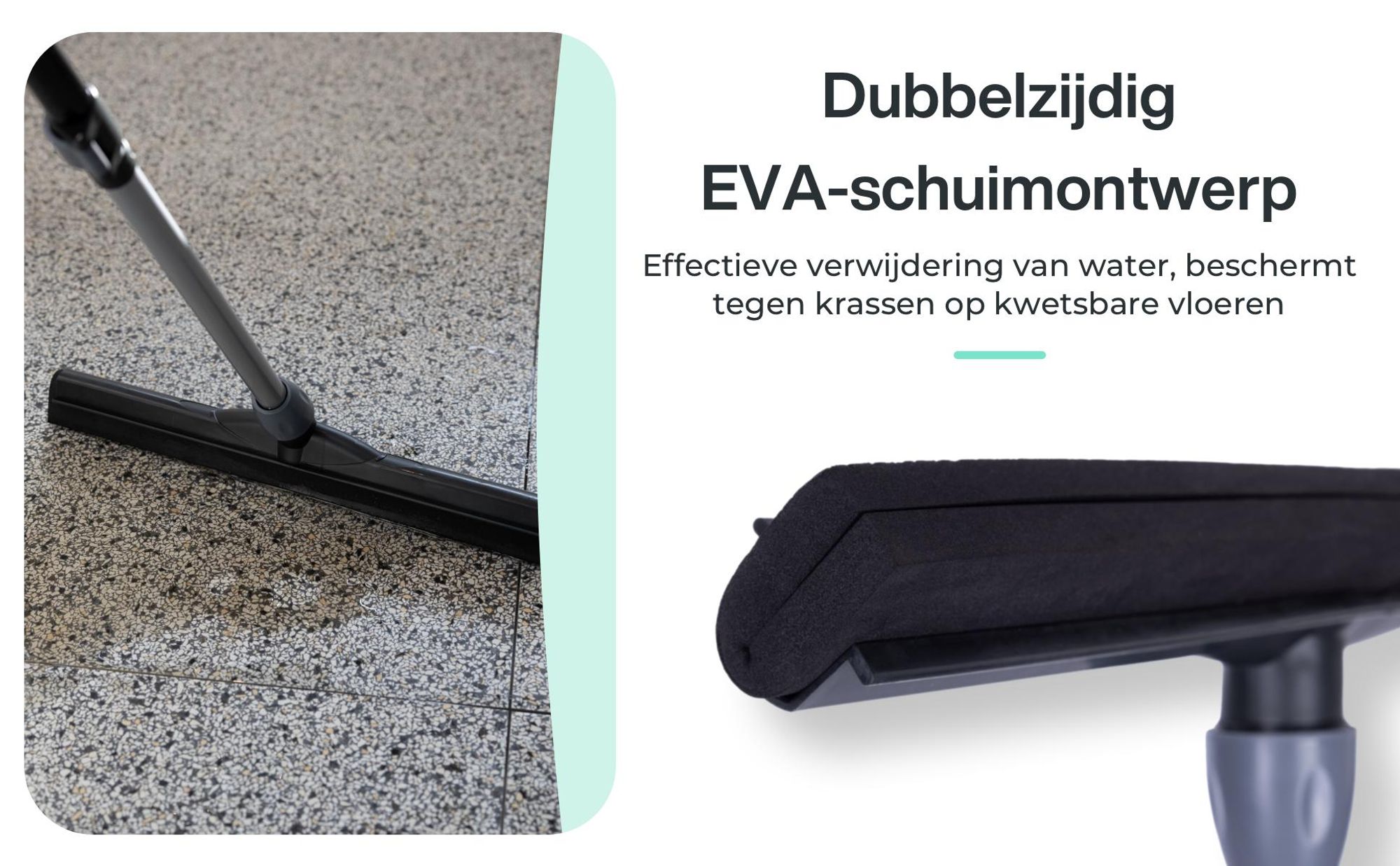 Dubbelzijdige vloertrekker met schuimlip