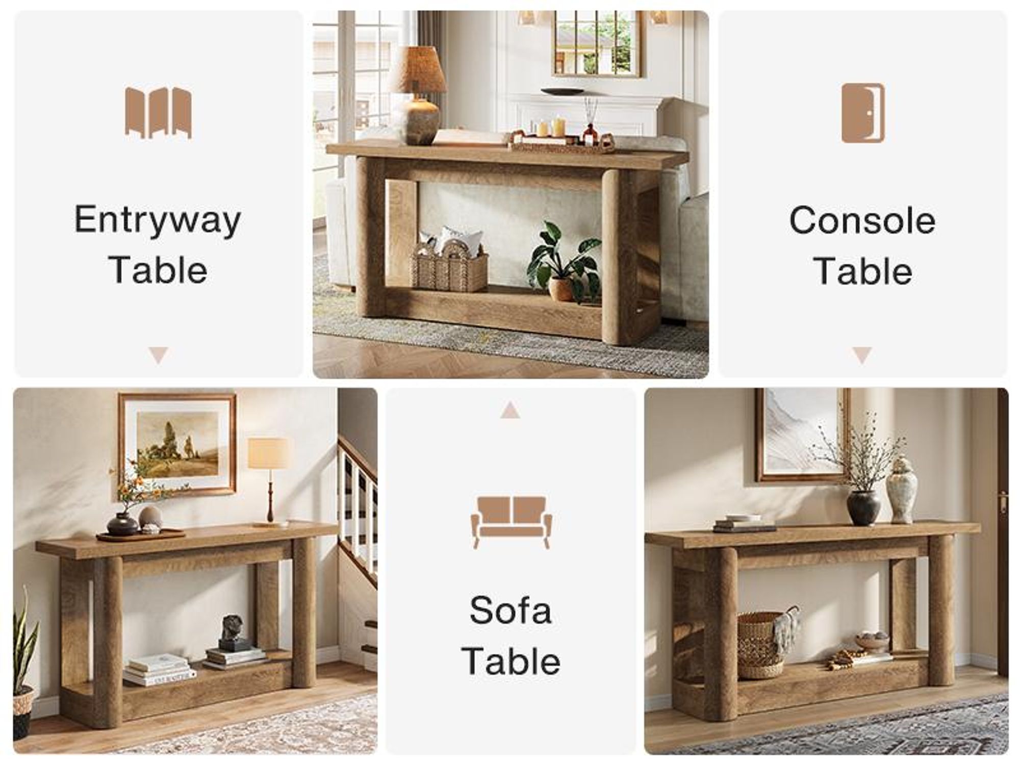 160 cm Konsolentisch, Schmaler Flurtisch, Langer Sofatisch hinter dem Sofa, 2-stufiges Eingangstisch, Beistelltisch für Flur, Eingang, Wohnzimmer