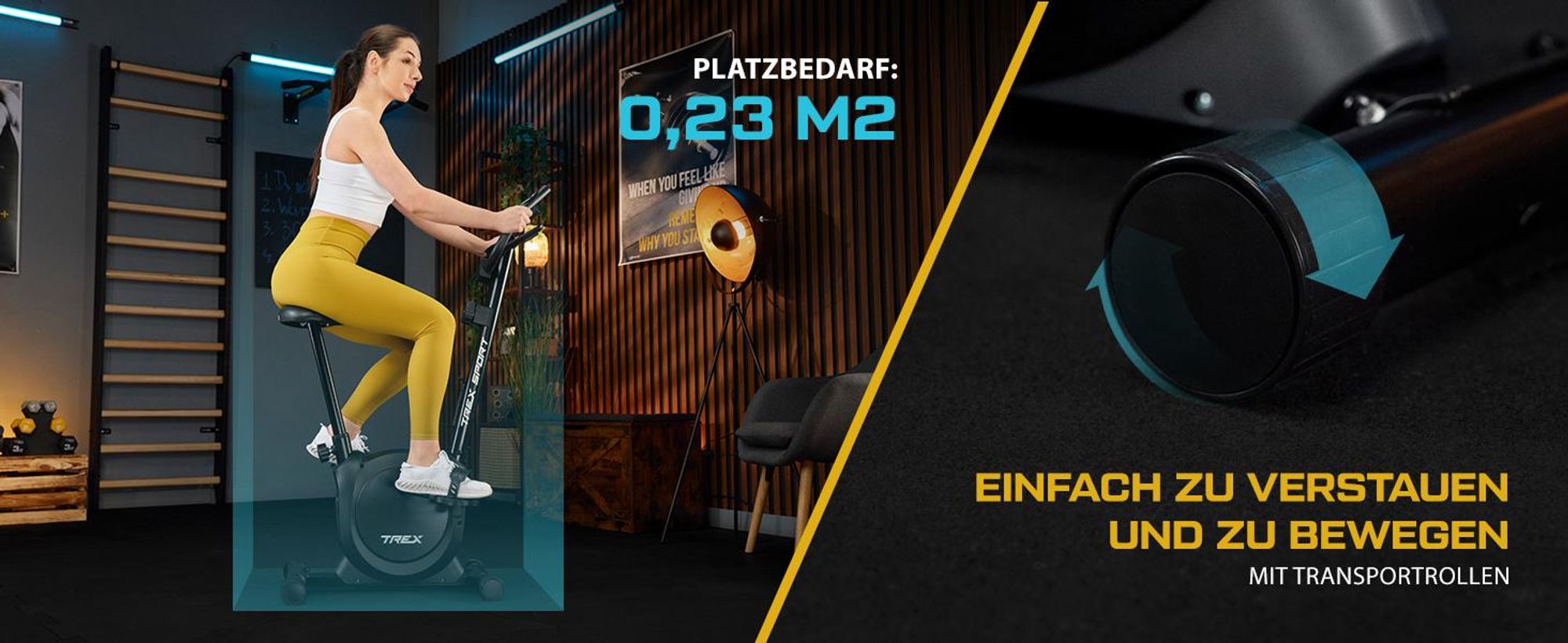 TREX SPORT Heimtrainer Fahrrad für Zuhause TX-350MB RIZE | Pulssensoren, Magnetisches Fitnessbike, 10 Stufen, leise, 5 Sitzhöhen, bis 120 kg | Schwarz