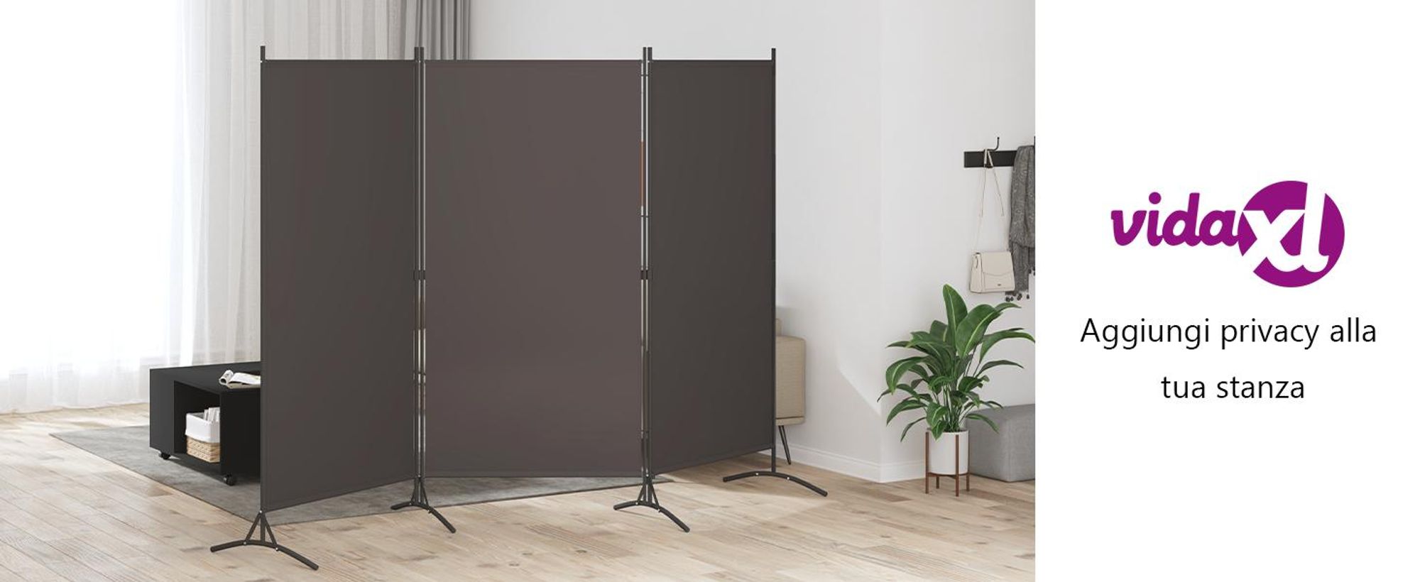 divisorio 3 pezzi antracite 260x180 cm