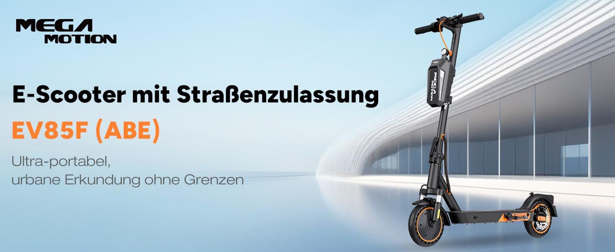 MEGA MOTION E-Scooter mit Straßenzulassung, Elektroroller mit 400W Motor, APP, max Speed 20KM/H, 7,8AH Batterie, 15KG Gewicht, faltbar, Duales Bremsen
