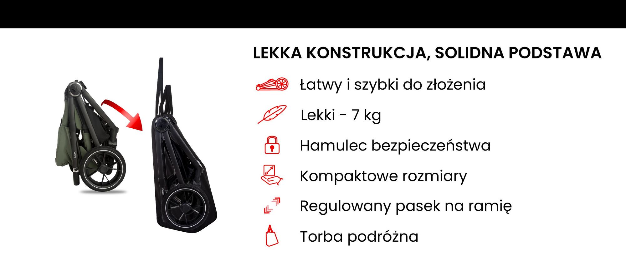 BabyLux® Wózek Dziecięcy 3w1 GAVIA Spacerówka Gondola Lekki Składany Zestaw, Fotelik Samochodowy I-Size, 4 Pozycje Oparcia, Torba do Przewijania i inne Akcesoria, 0-22kg (0-4 lata), UV 50+