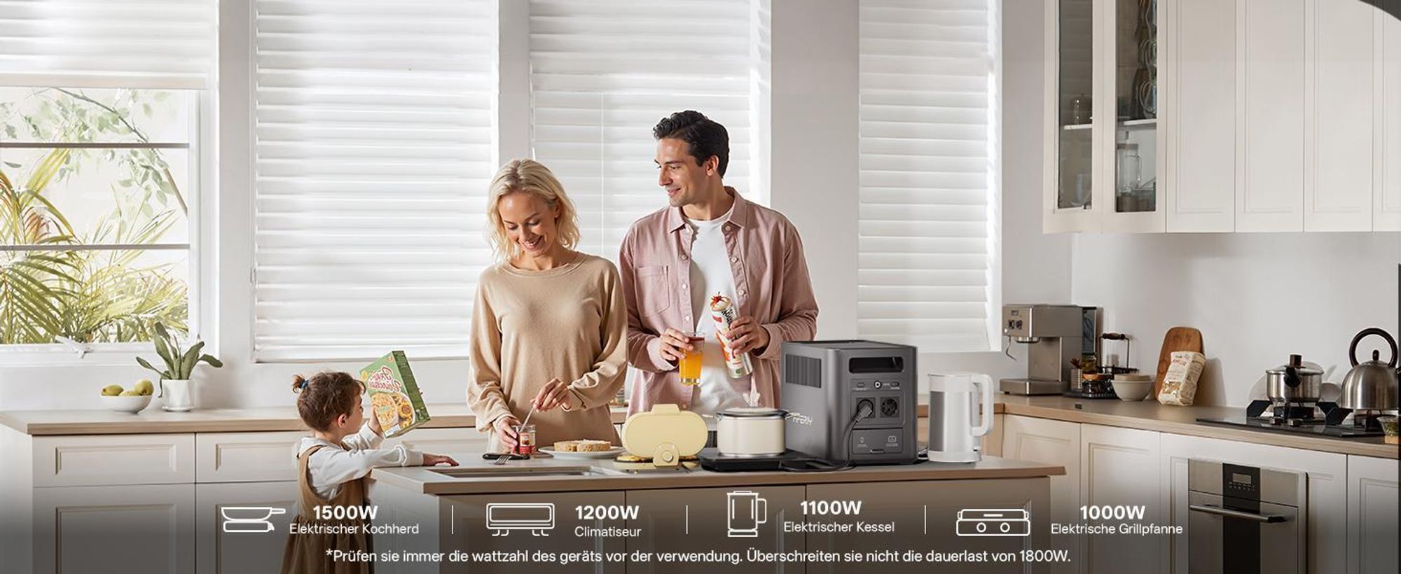 AFERIY Solární Generátor 1800W 1024Wh + 400W Panel pro Kempování