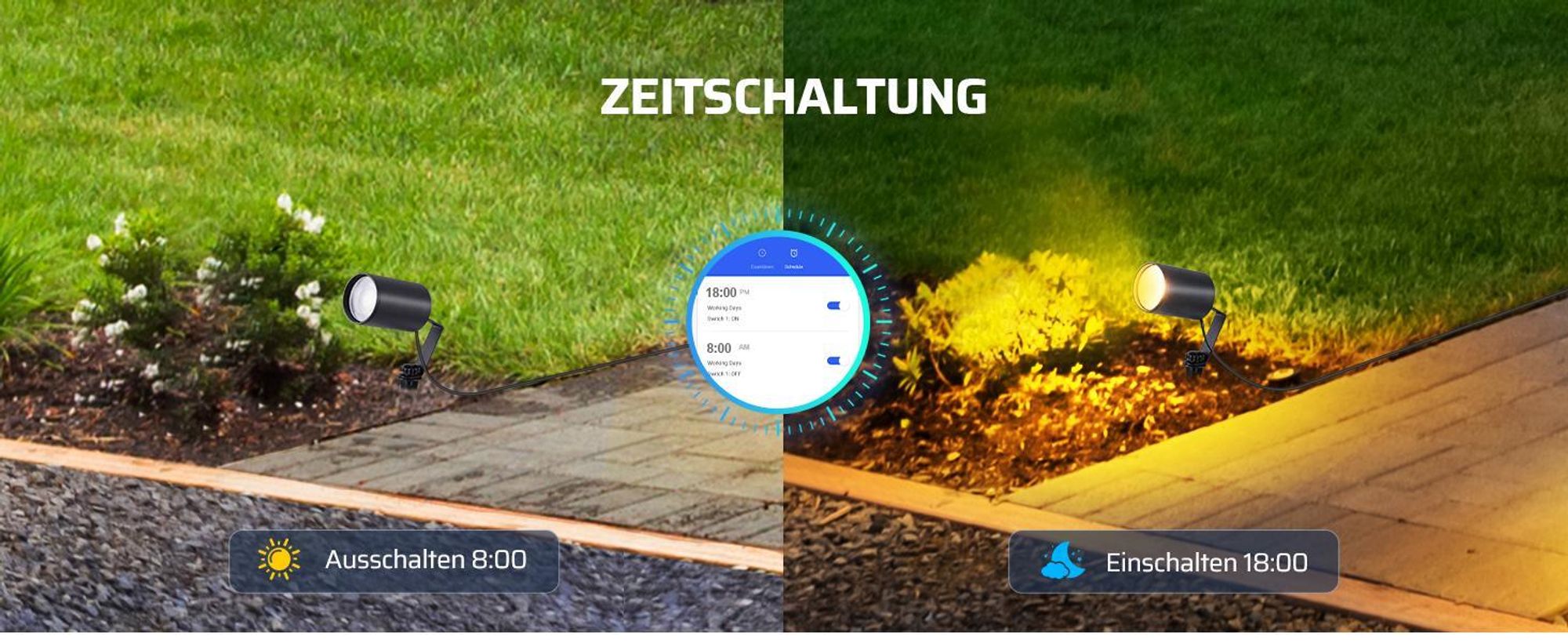 DEWENWILS WLAN Steckdose für Außen IP44, 3680W, Kompatibel mit Alexa, Google Home und IFTTT, Kein Hub erforderlich, CE und