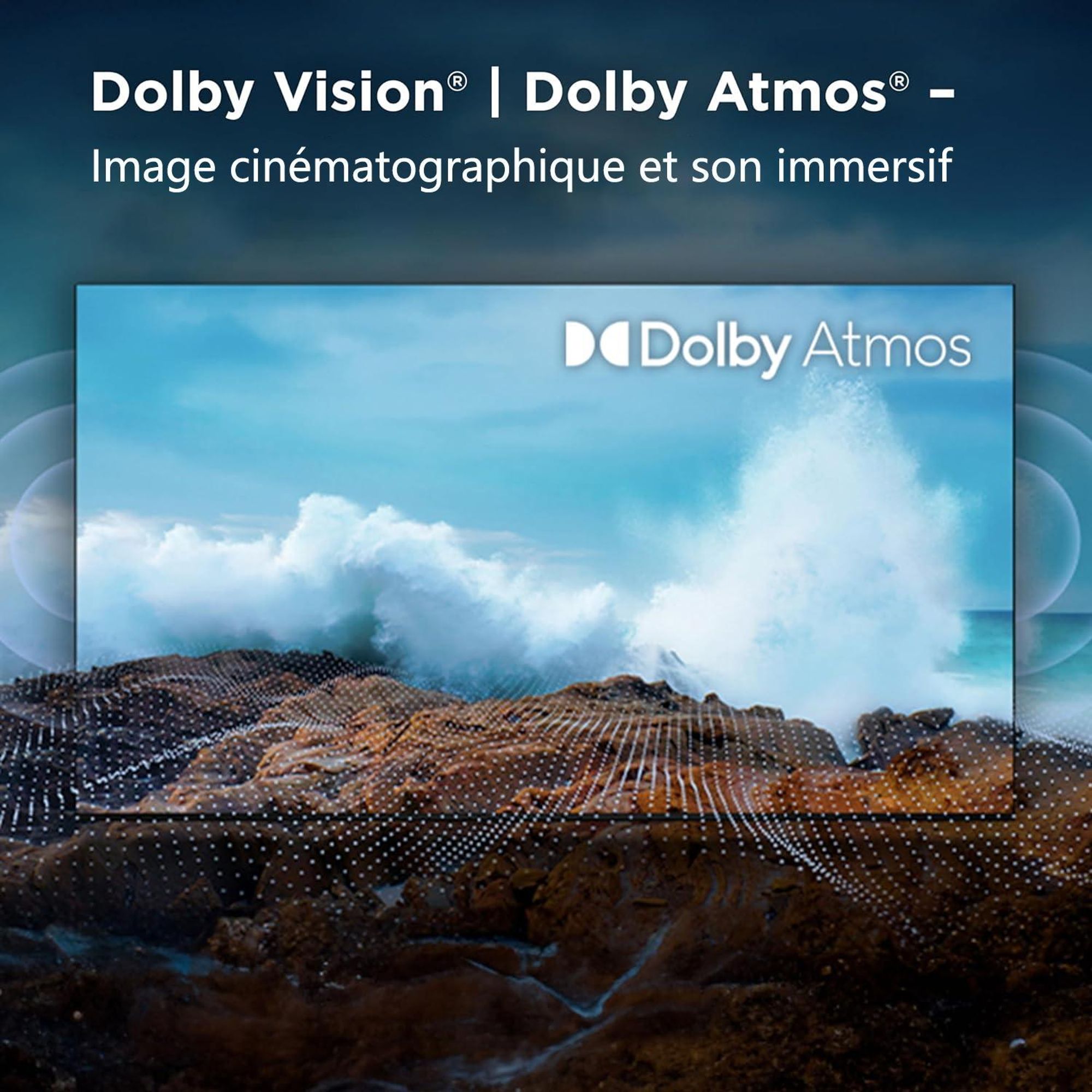 Hikers 43Z1 Téléviseur Smart TV - Écran 43 pouces Résolution FHD 1920*1080 Soutien Android Qualité Sonore Dolby Atmos - Noir