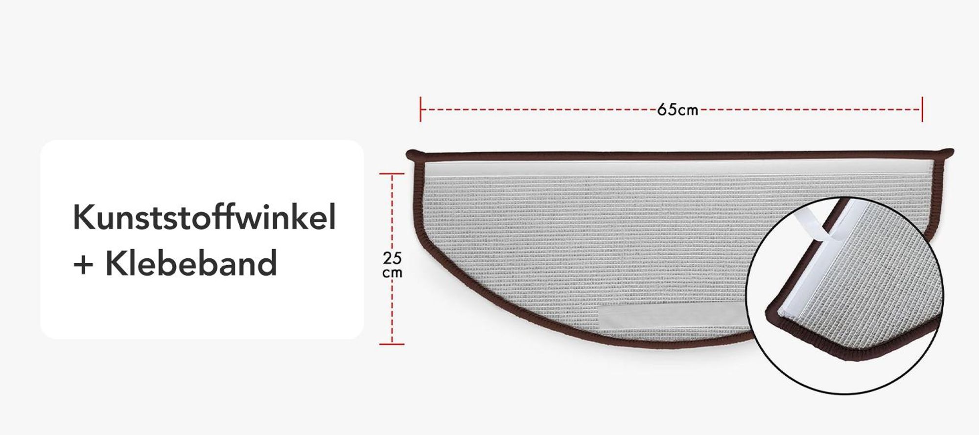 Stufenmatte London Pro Rutschfest & pflegeleicht Halbrund Anthrazit 1 Stufenmatte