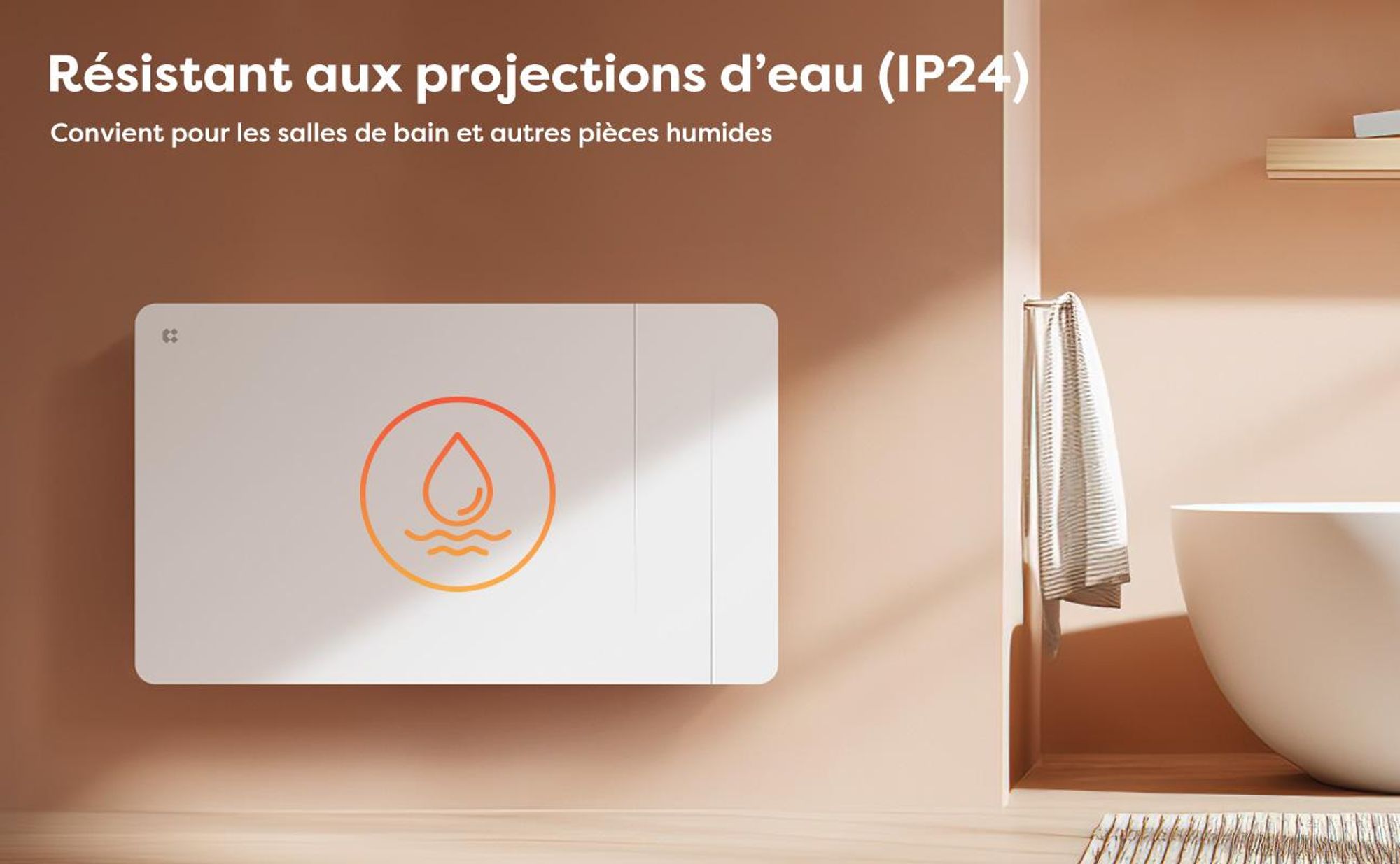 CIARRA Radiateur Inertie Céramique, Film 1500W WiFi Chauffage Fixé Programmable LCD Thermostat CBHTD15A-W
