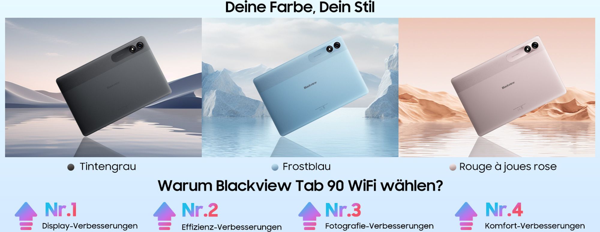 Blackview Tab90 WiFi, 11 Zoll Tablet, Android 15, 12GB( 4+8)RAM+128GB/2TB TF, Octa-core T606, 8200mAh, 5G WiFi, Dual-Kamera 13 MP + 8 MP