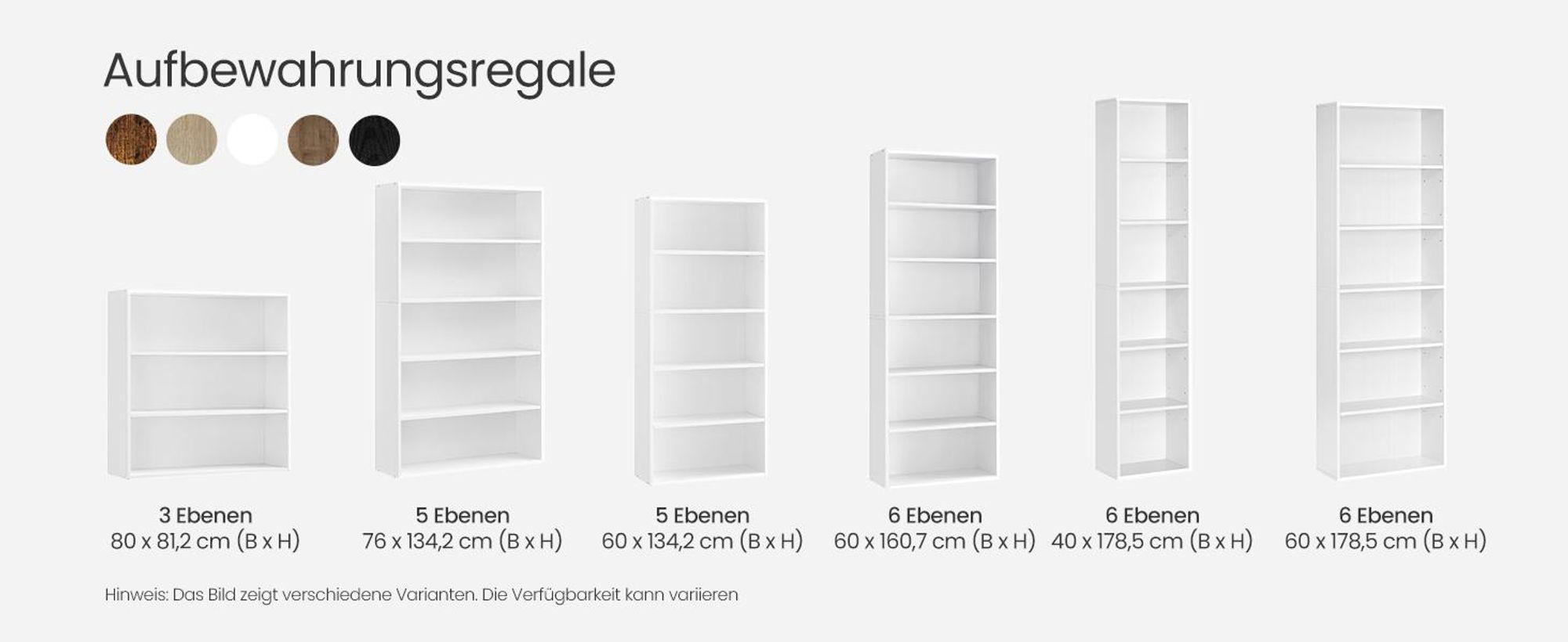 VASAGLE Bücherregal, mit 6 Ebenen, Standregal, Aufbewahrungsregal, für Wohnzimmer, Büro