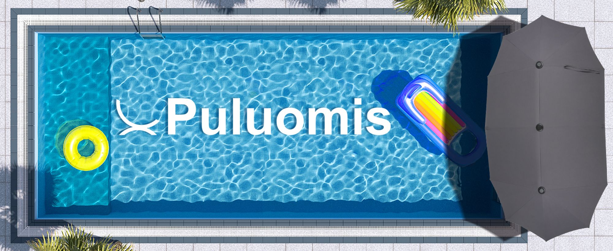 Puluomis Sonnenschirm 400 x 200 x238cm UPF 50+ mit Kurbel ohne Ständer Balkonschirm Strandschirm Marktschirm Gartenschirm grau