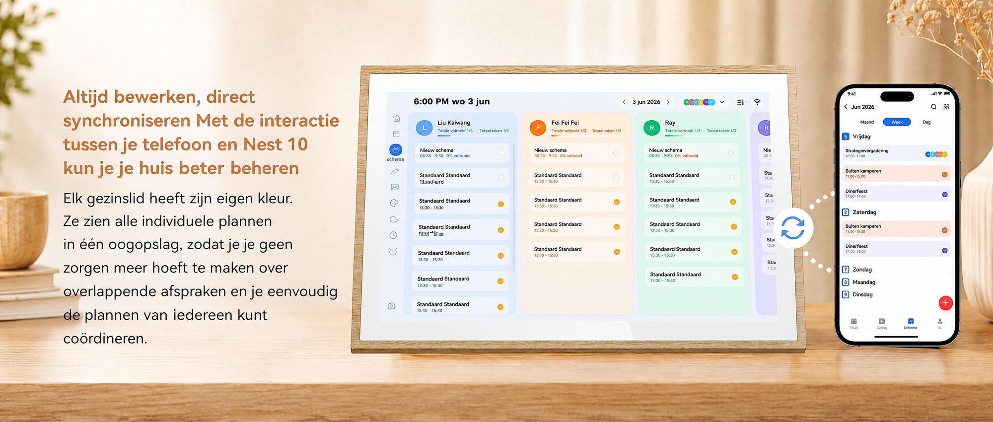 Blackview NEST 10, 10,1-inch digitale kalender en fotolijst met touchscreen, WIFI, 1280x800, 16:10, foto-deling, een uniek cadeau voor koppels