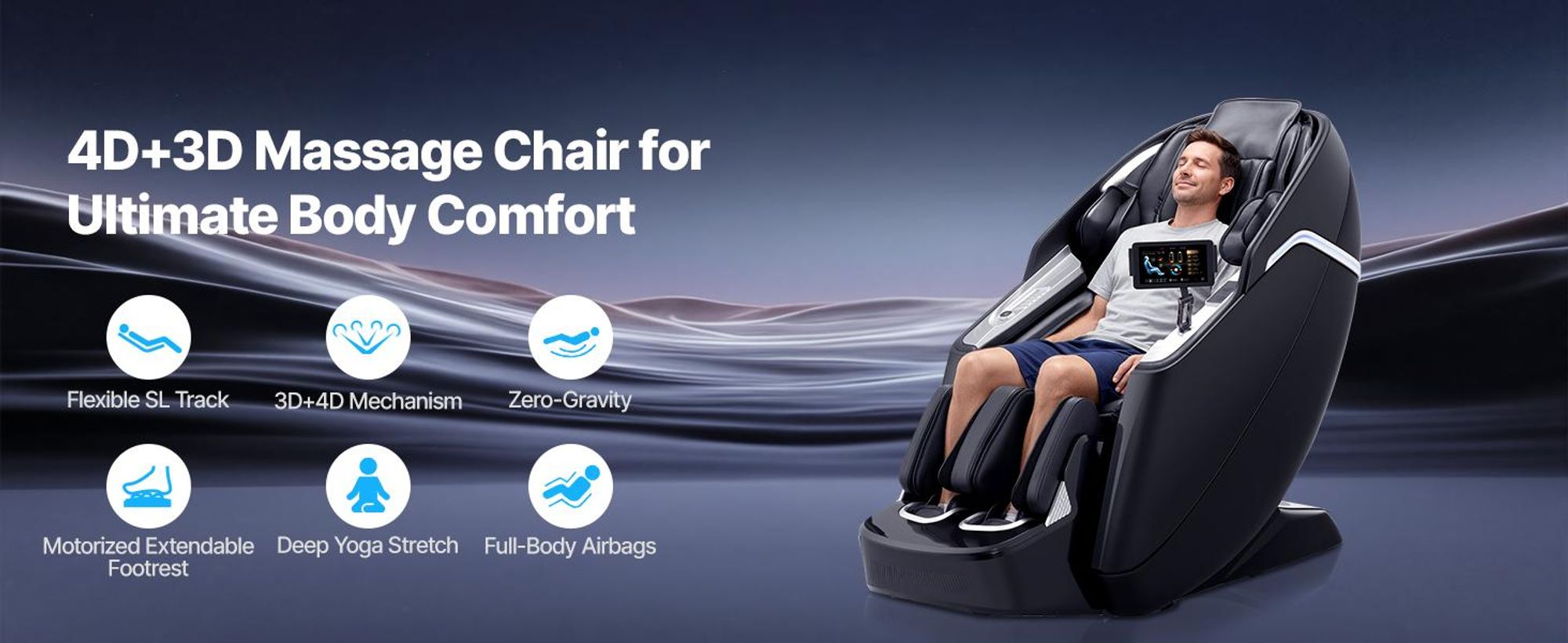 VEVOR Massagesessel Ganzkörpermassagesessel Zero Gravity mit SL-Schiene & Yoga-Stretch-Modus, Relaxsessel mit Heizung & elektrischem Pedal