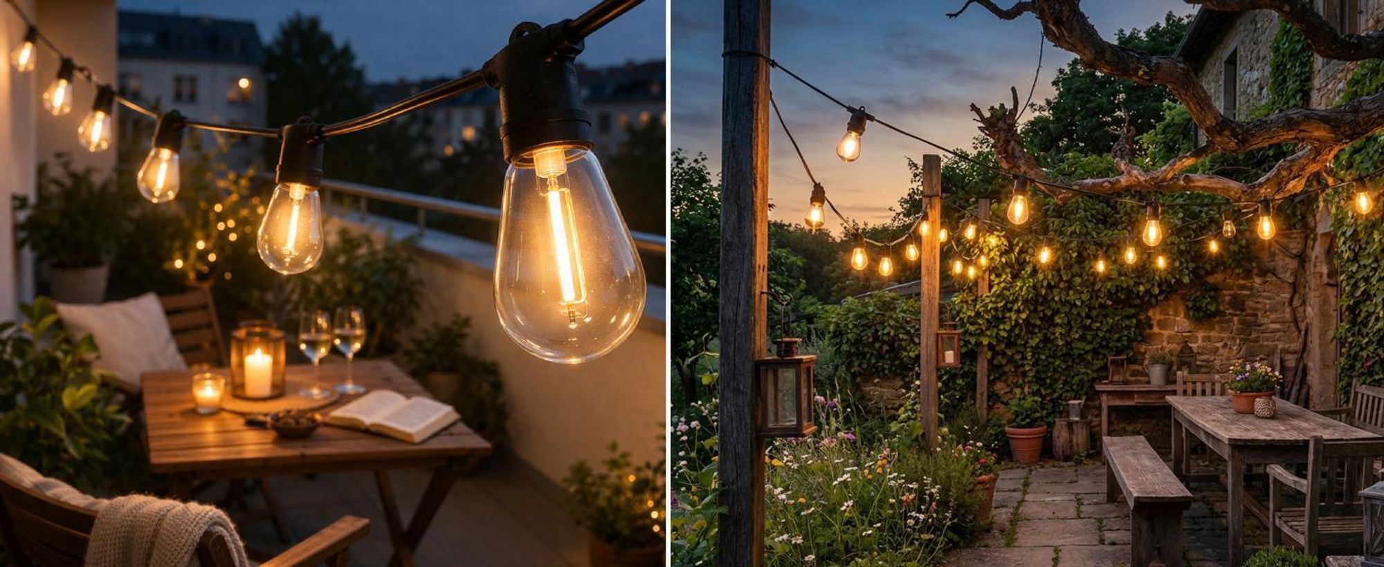 LUMILED Solar Lichterkette für Außen 15M S14 22x LED + 2 Ersatzbirnen, mit Fernbedienung, Warmweiß 2700K IP65 Wasserdicht 8 Betriebsarten Dimmbar Solarlichterkette Solarlampe Garten Outdoor Außenlichterkette