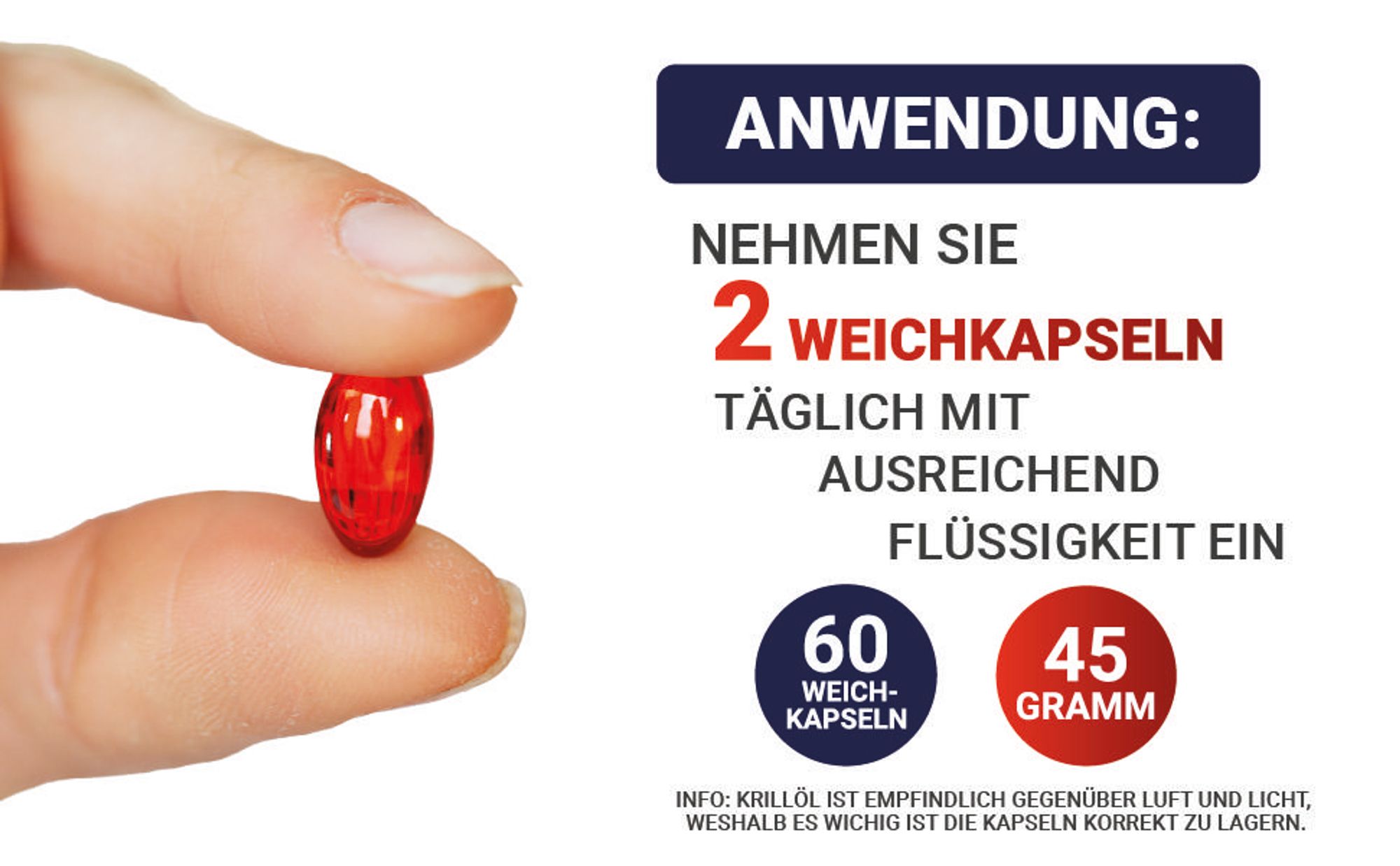 Saint Nutrition® Krillöl – Omega 3 - Astaxanthin – Entzündungen reduzieren – kann bei Arthrose helfen – Krill Öl – Nahrungsergänzungsmittel – Kapseln