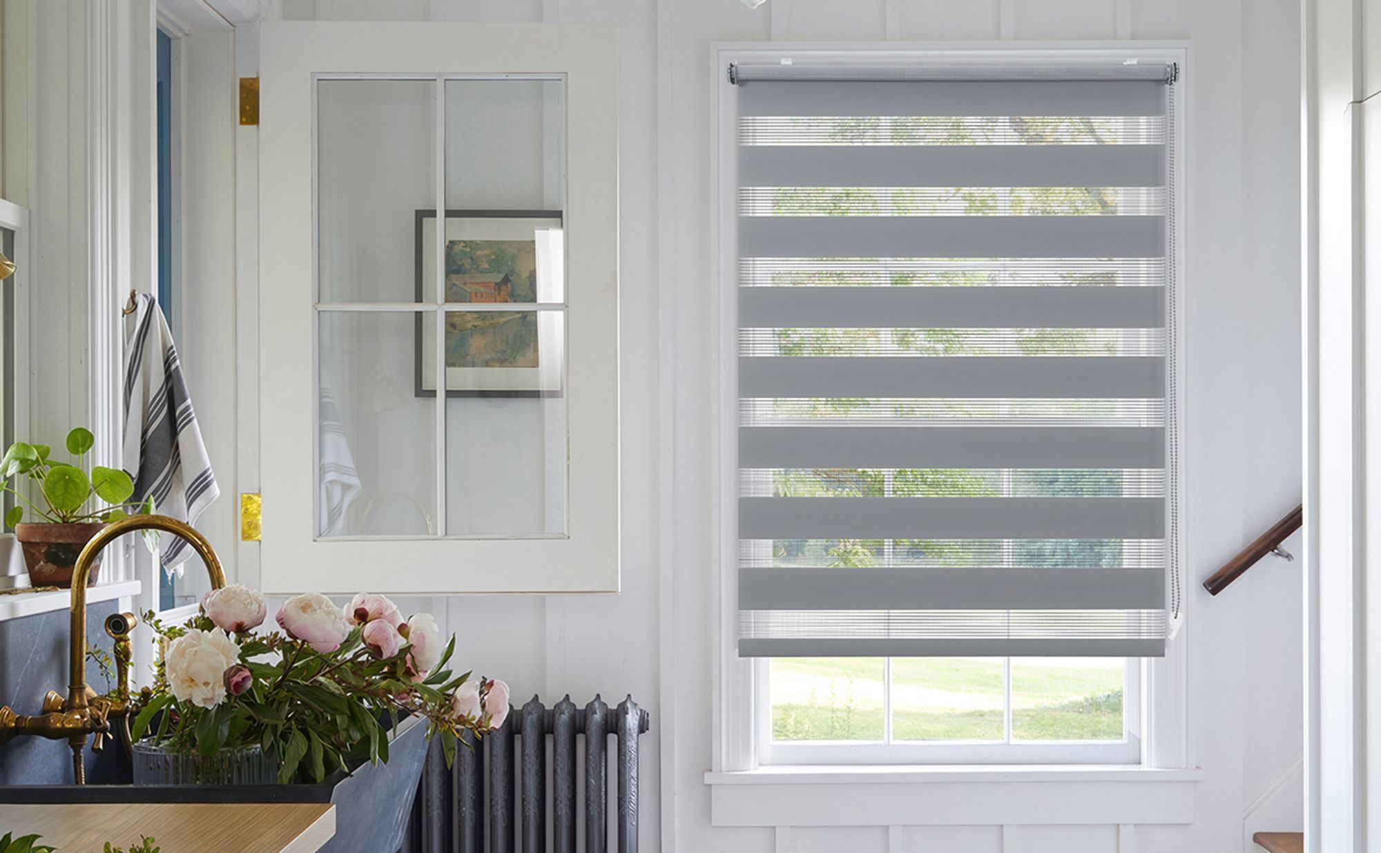 Doppelrollo 70x100cm Dunkelgrau Duo Rollo Klemmfix ohne Bohren Jalousie Rollos für Fenster und Tür