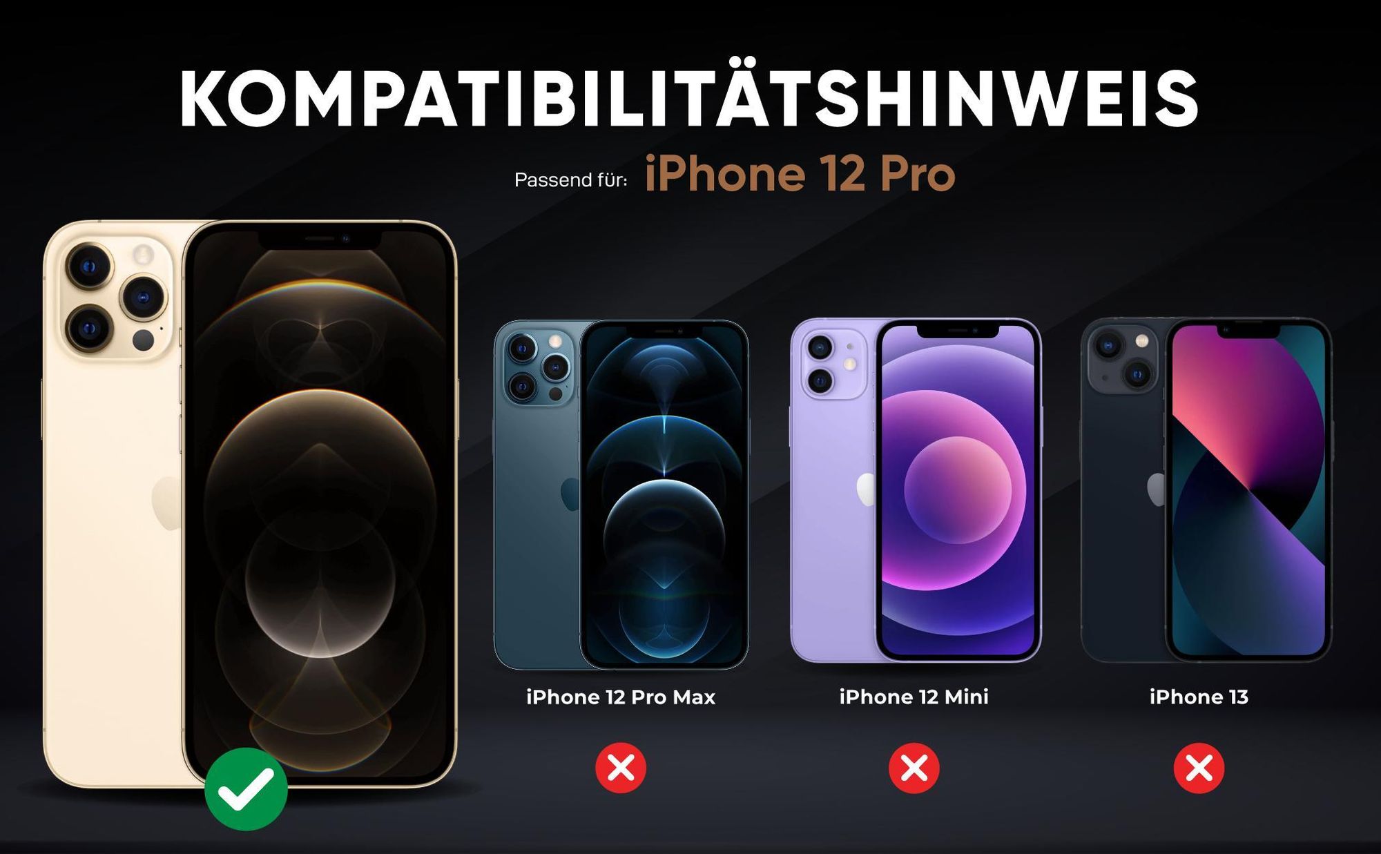Kompatibilitätshinweise Hülle für Apple iPhone 12 Pro
