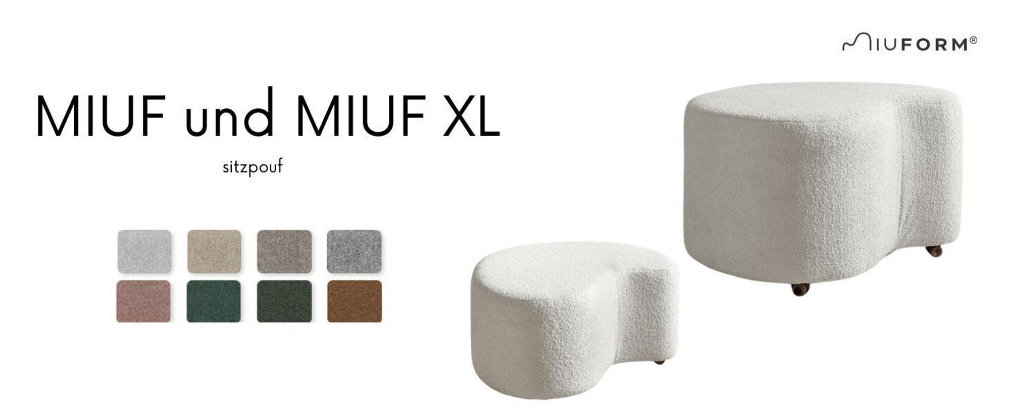 MIUFORM Miuf Pouf - Sitzpouf - 68x64cm - Salbei - Fußablage Hocker Sitzhocker