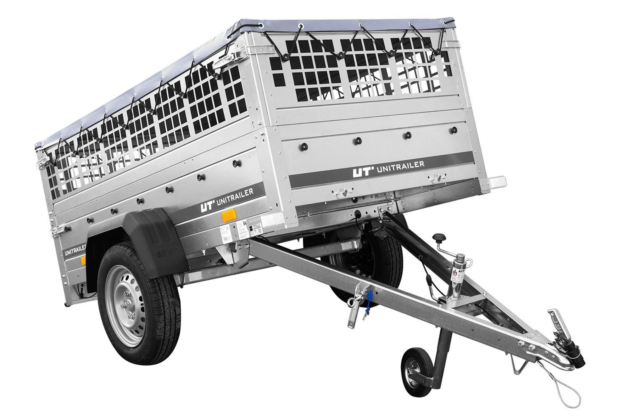 Pkw Planenanhänger GARDEN TRAILER 200 KIPP mit Laubgitteraufsatz, Stützrad, Flachplane