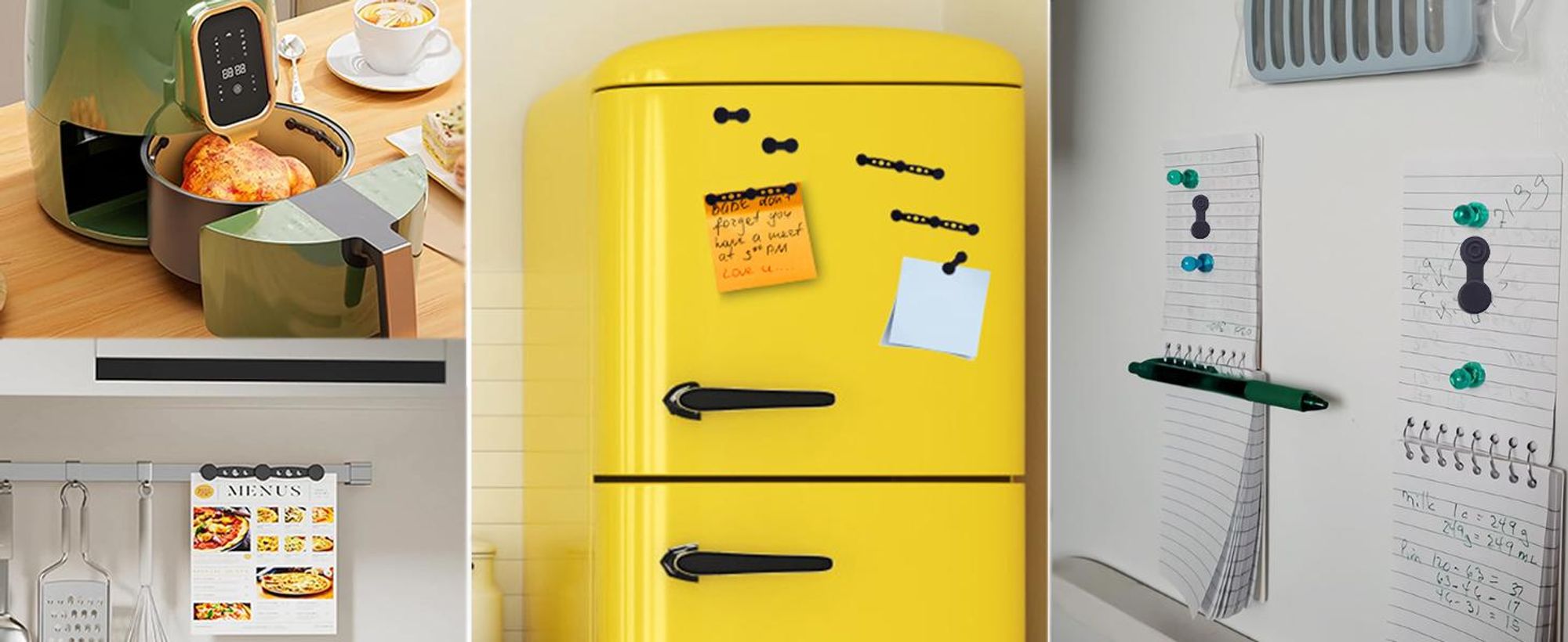 12 Stück Magnete für Heißluftfritteusen, magnetische Silikonschnallen, hochtemperaturbeständig, verhindern Backpapiereinlagen decken Lebensmittel