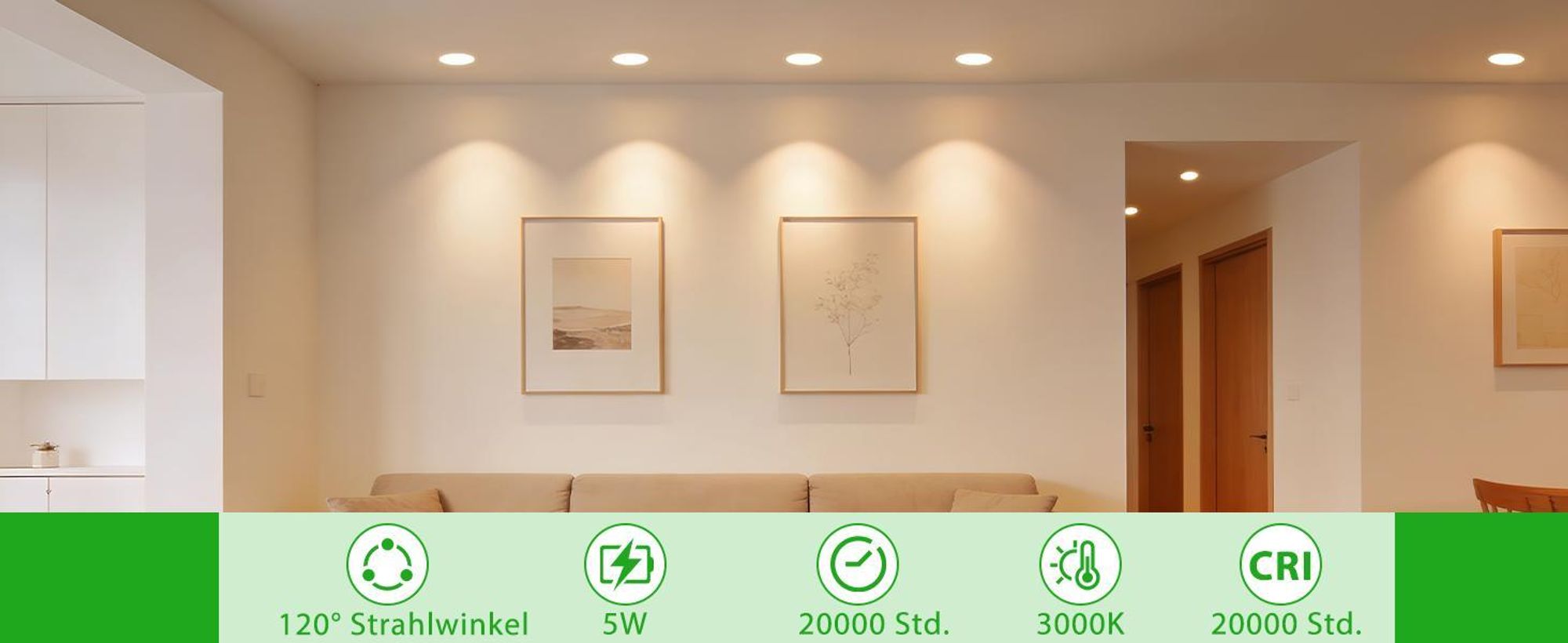 ZMH 6 sztuk żarówek LED GX53 74x25 mm Ultra płaskie Ciepłe białe światło 3000 K Bez migotania 5 W Żarówka zastępuje halogenową lampę podsufitową 50 W 230 V Nieściemnialna