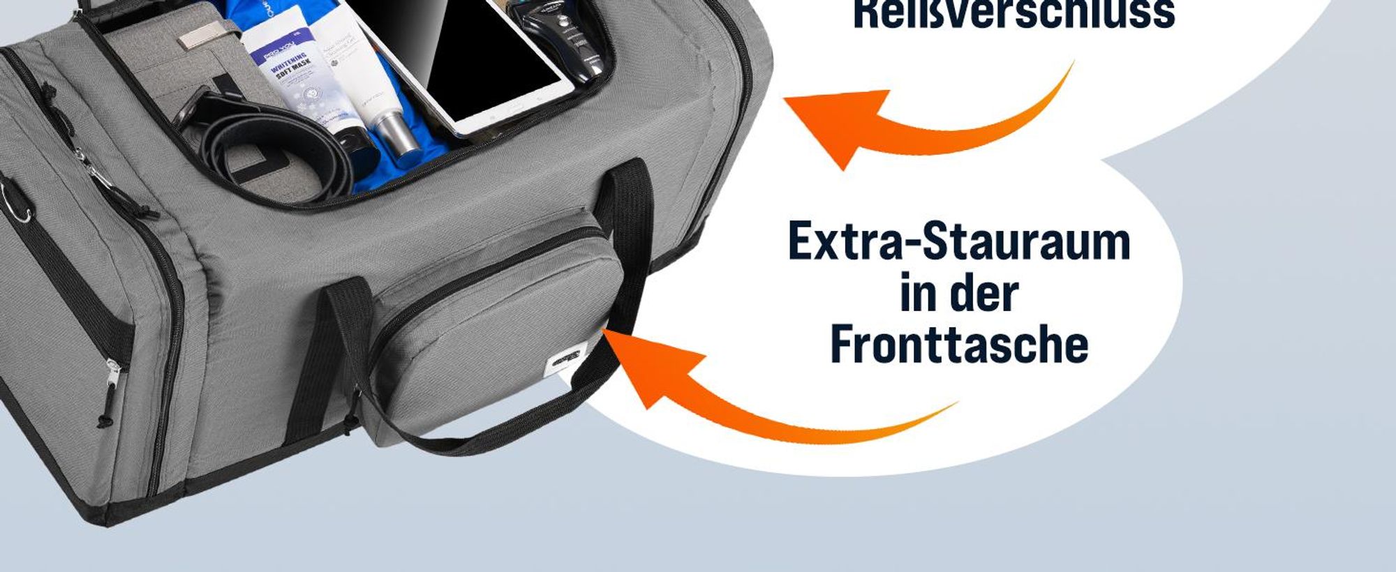 MONZANA Sport & Reisetasche 90L 70x35x35cm Grau