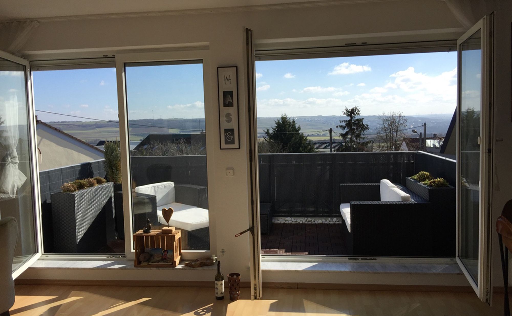 Sekey PVC Sichtschutzmatte 90x500 cm Doppelte Verstärkung Innen, Balkon Sichtschutz Garten, Anthrazit