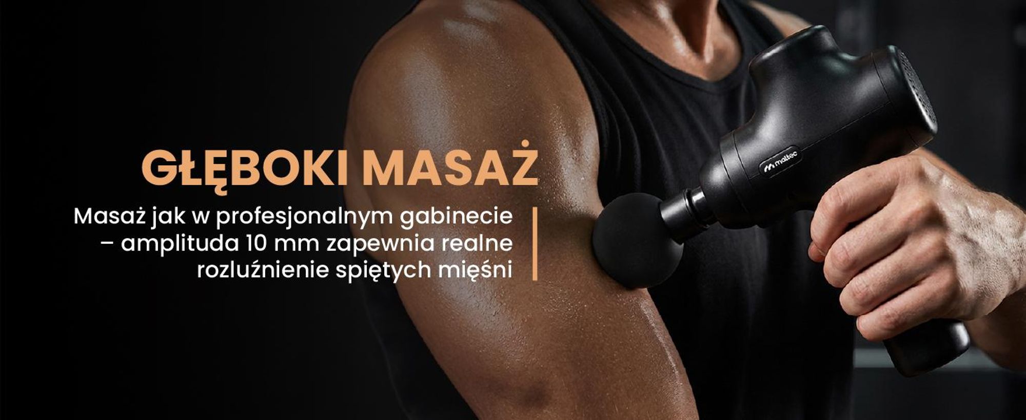 Pistolet do masażu, urządzenie masujące z sześcioma nasadkami i 4 poziomami prędkości