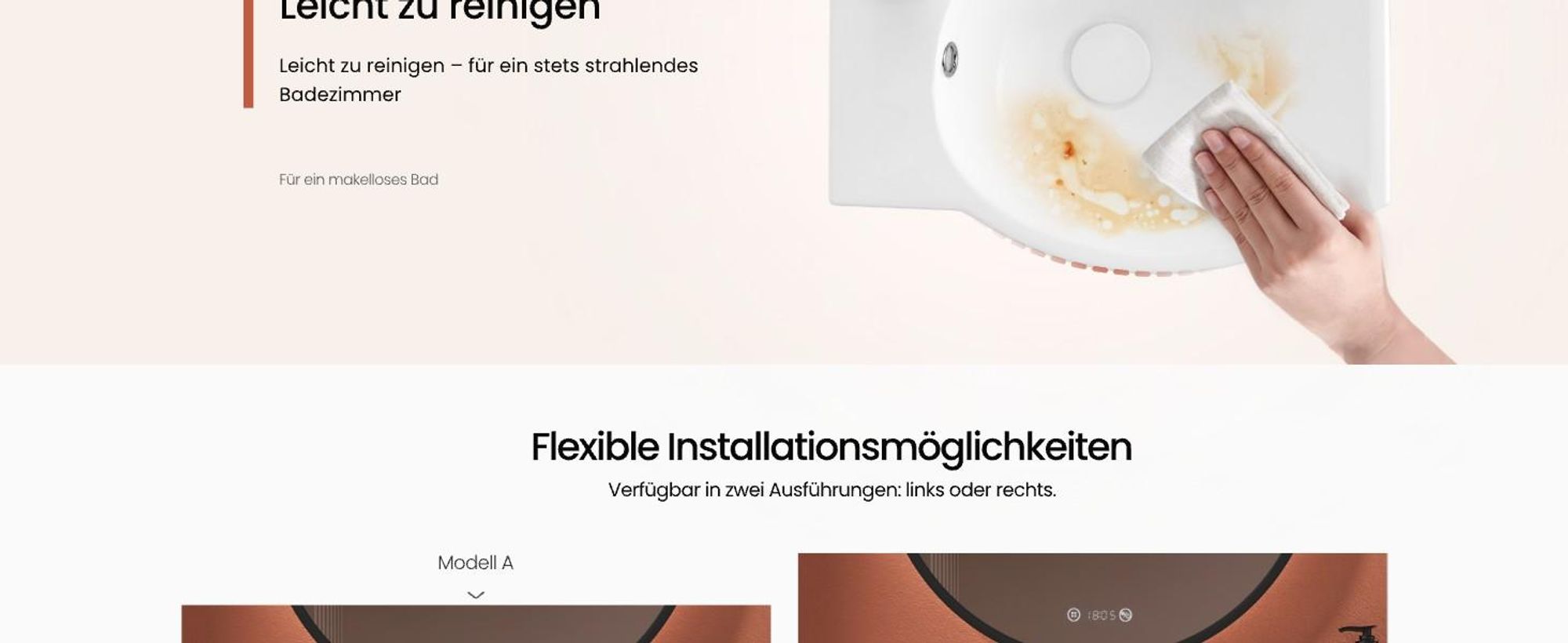 EMKE Asymmetrische Waschbecken mit Hahnloch links Kompaktes Hängewaschbecken für Gäste-WC kleines Handwaschbecken zur Wandmontage