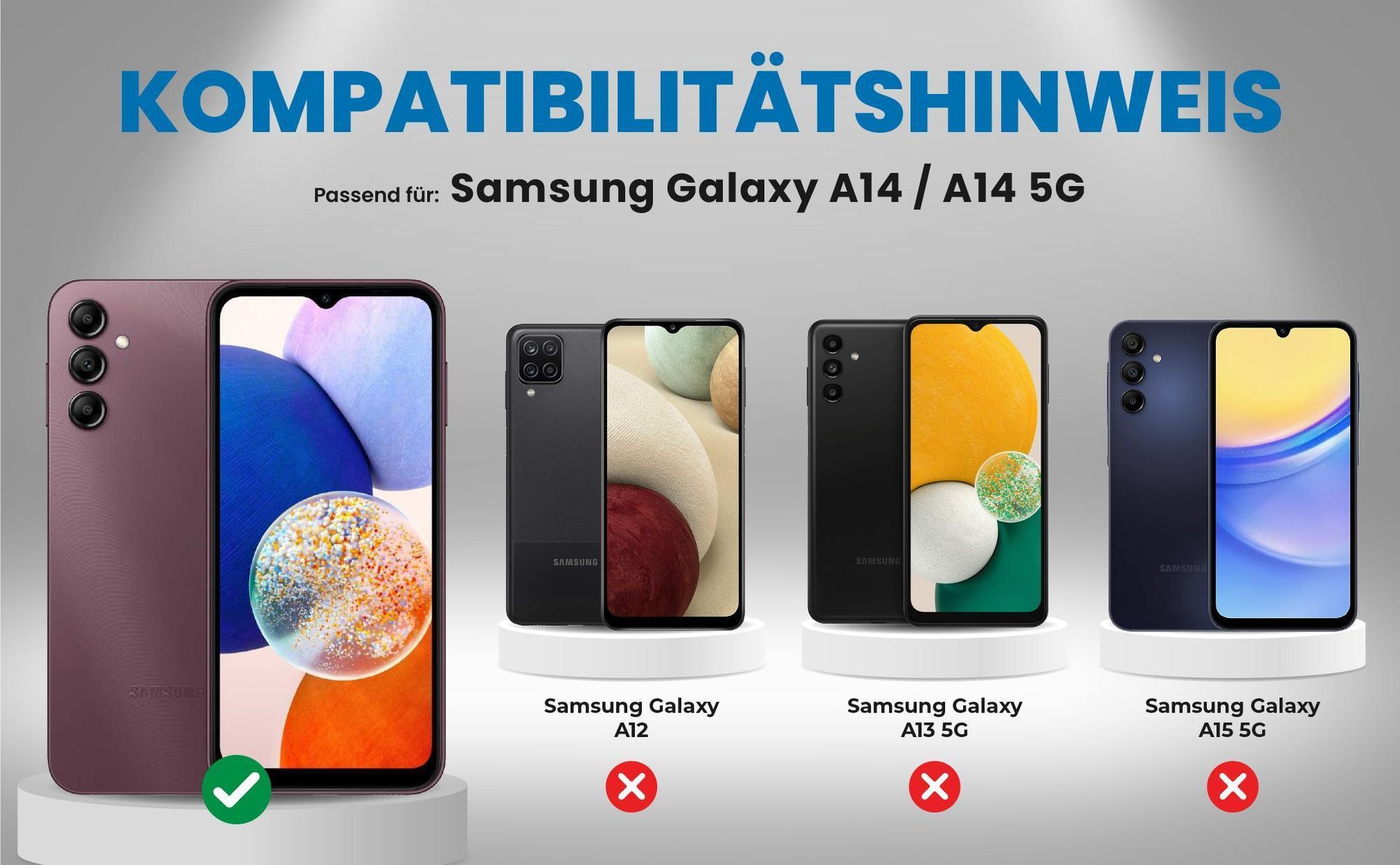Kompatibilitätshinweise Hülle für Samsung Galaxy A14 / A14 5G