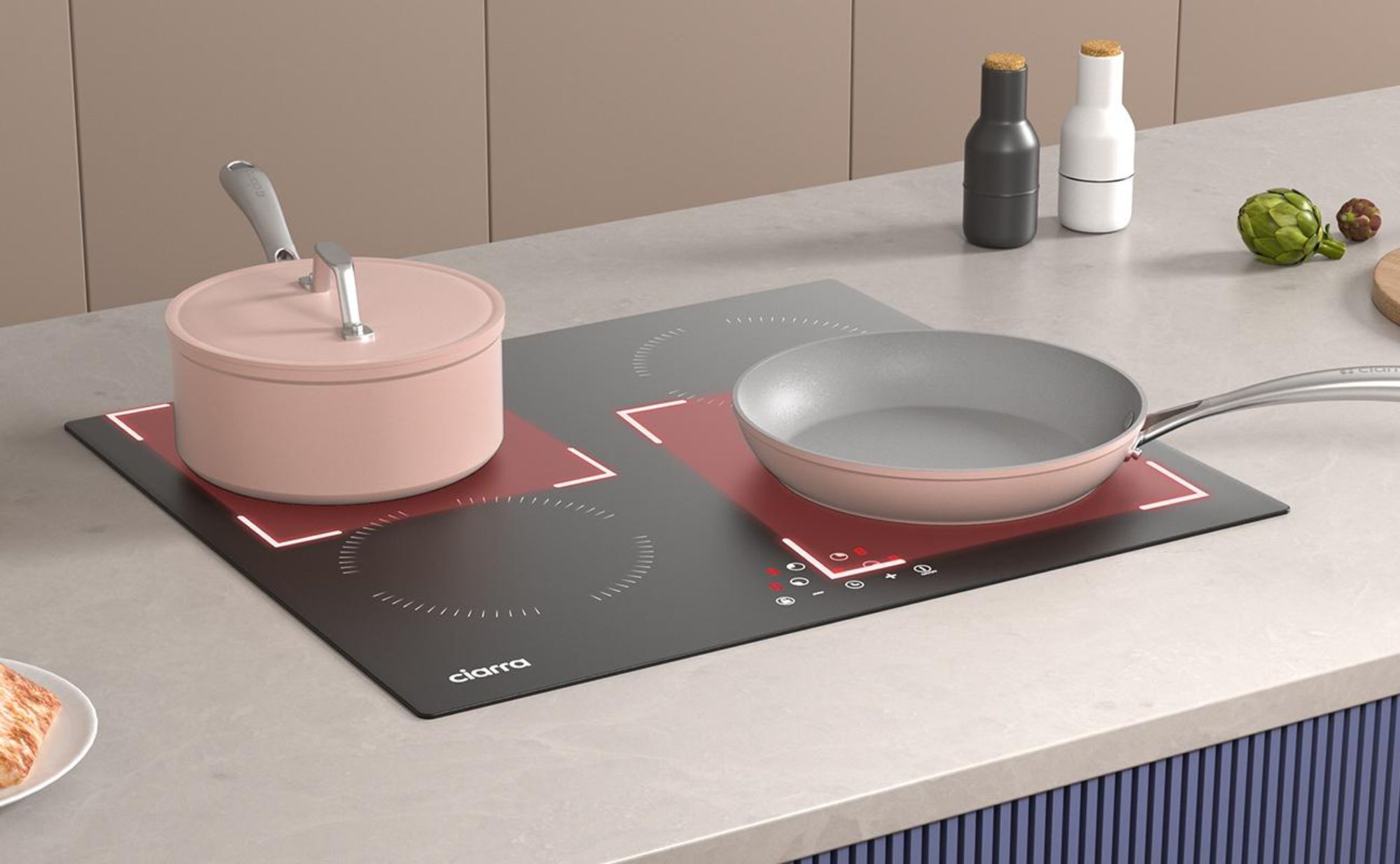 CIARRA piano cottura a induzione da incasso 60 cm, 4 zone, 6000W VM4BIH-A