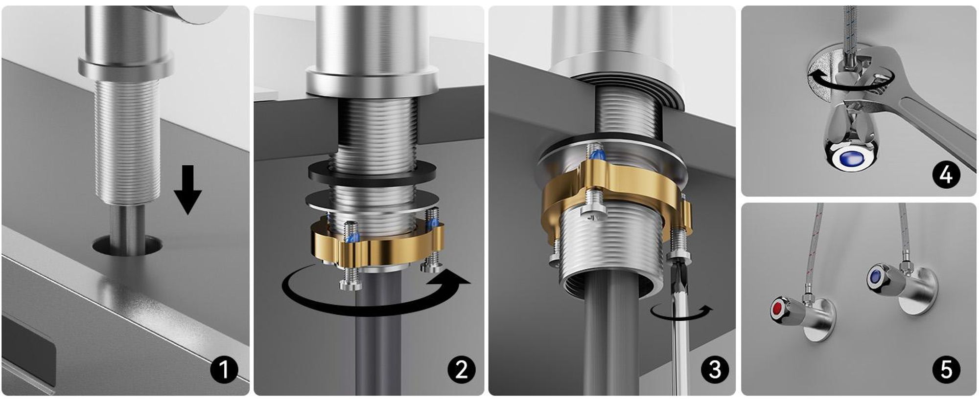 Küchenarmatur Magnetisch Edelstahl Gebürstet, Spültischarmatur mit Schlauch Flexibel, 2 Strahlarten Wasserhahn Küche Cecipa Mischbatterie