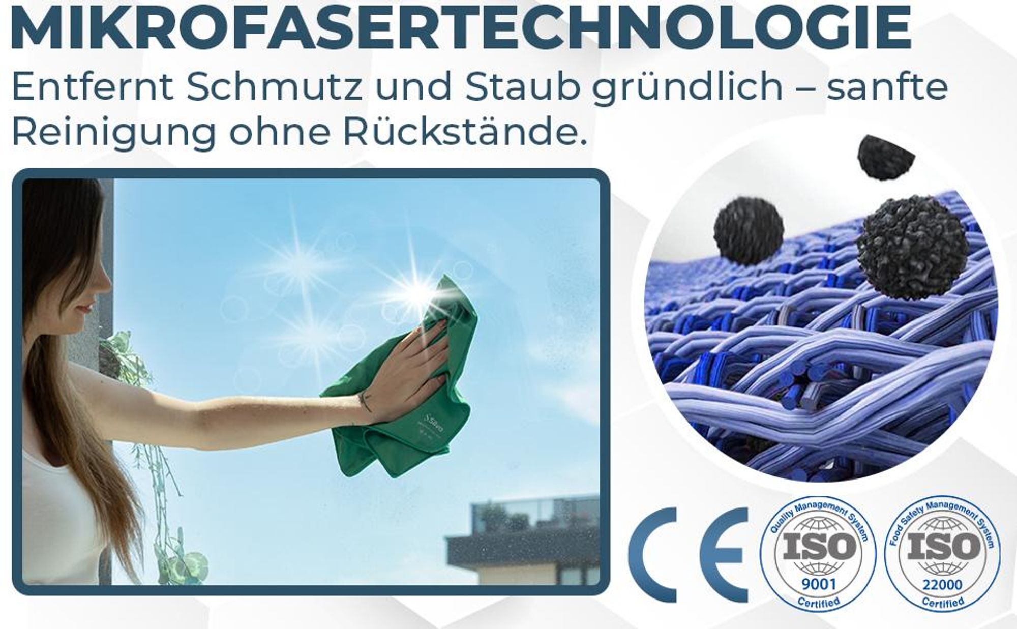 Silva Hochwertige Mikrofasertücher - Streifenfreie Fenster- und Spiegelreinigung, Küche & Magisches Reinigungstuch - Rosa