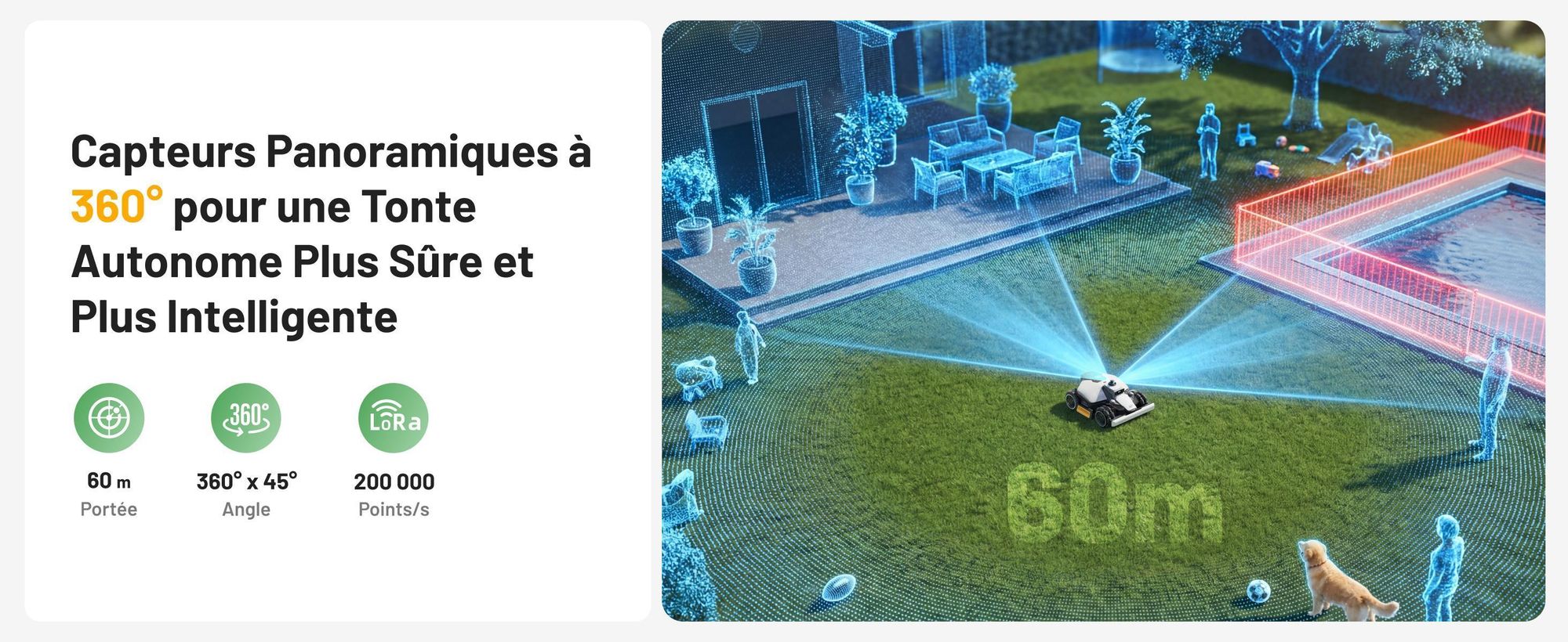 Robot tondeuse Mammotion LUBA Mini 2 AWD 1500 avec garage, sans fil, jusqu’à 1500 m², coupe bordures, DropMow, cartographie, 4G, APP