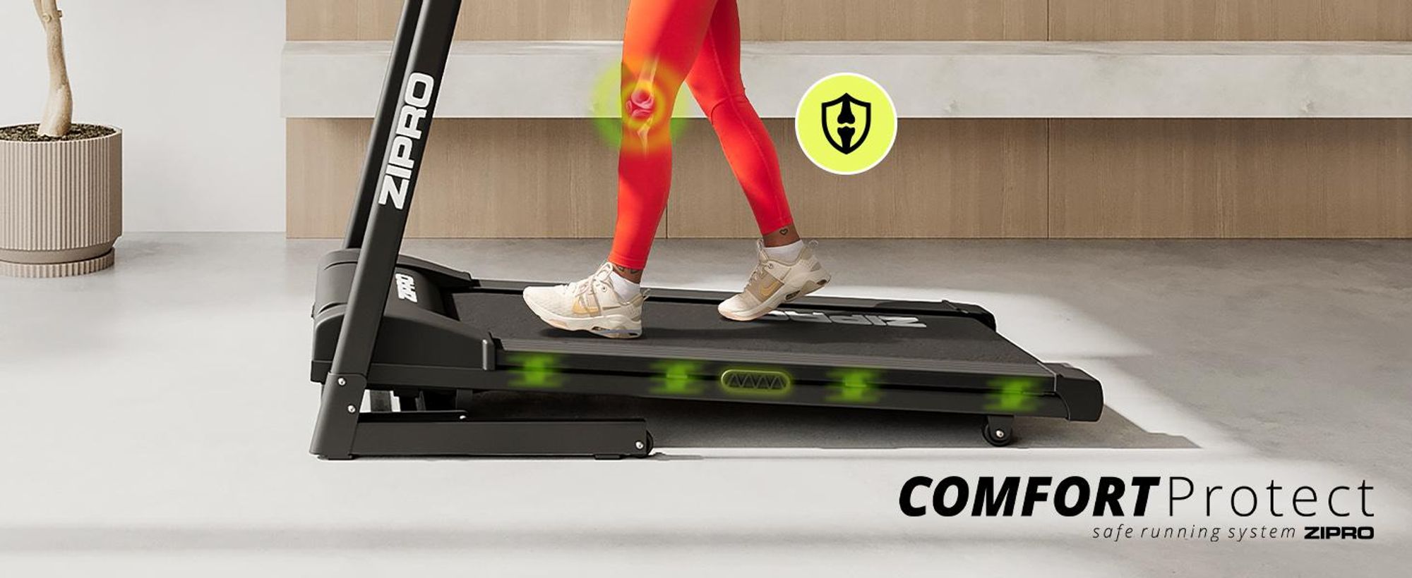 Zipro Pulse skladací bežecký pás pre domáci tréning, do 130 kg, nastaviteľný do 12 km/h, bežecký pás pre domácnosť Skladací so sklonom