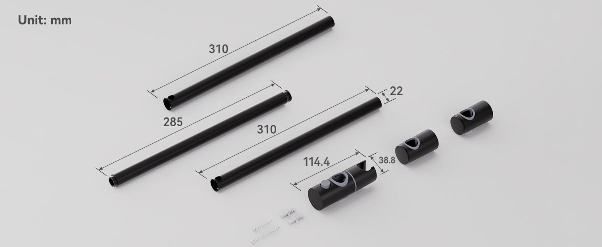 Auralum Duschstange,90 cm Verstellbar,Universelle Duschstange Duschstange  Runde Wandhalterung,schwarz