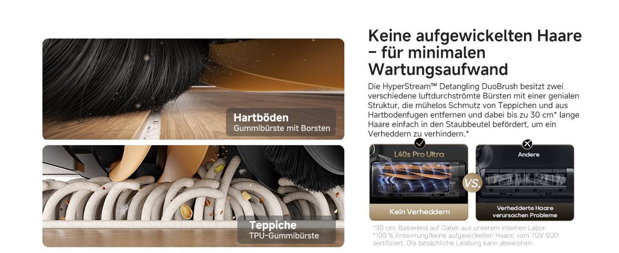 Dreame L40s Pro Ultra Staubsauger Roboter,selbstreinigende Ausfahrbare Wischmopps,19000Pa Saugkraft,Detangling DuoBrush,Hindernisvermeidung,Schwarz