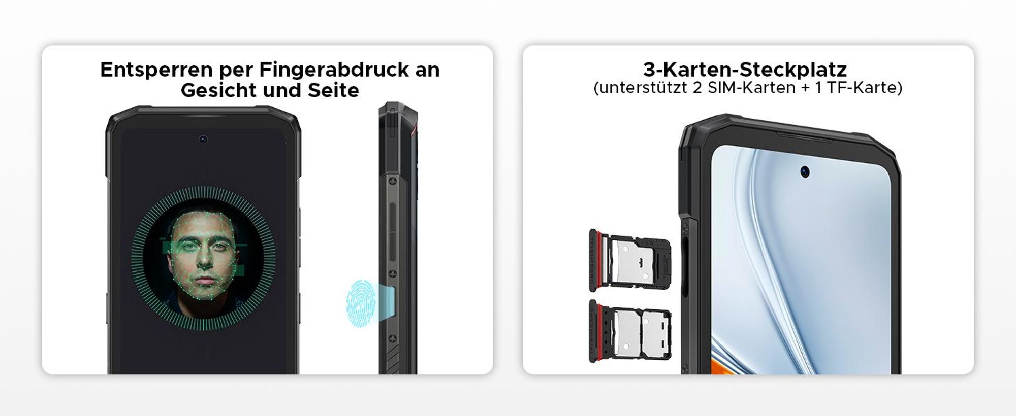 DOOGEE Blade20 Turbo Smartphone Handy, 5G, Android 15, 6,6" 90Hz, 10300mAh Akku, 33W, 8GB+256GB, 50MP, NFC, Fingerabdruck, ohne Vertrag