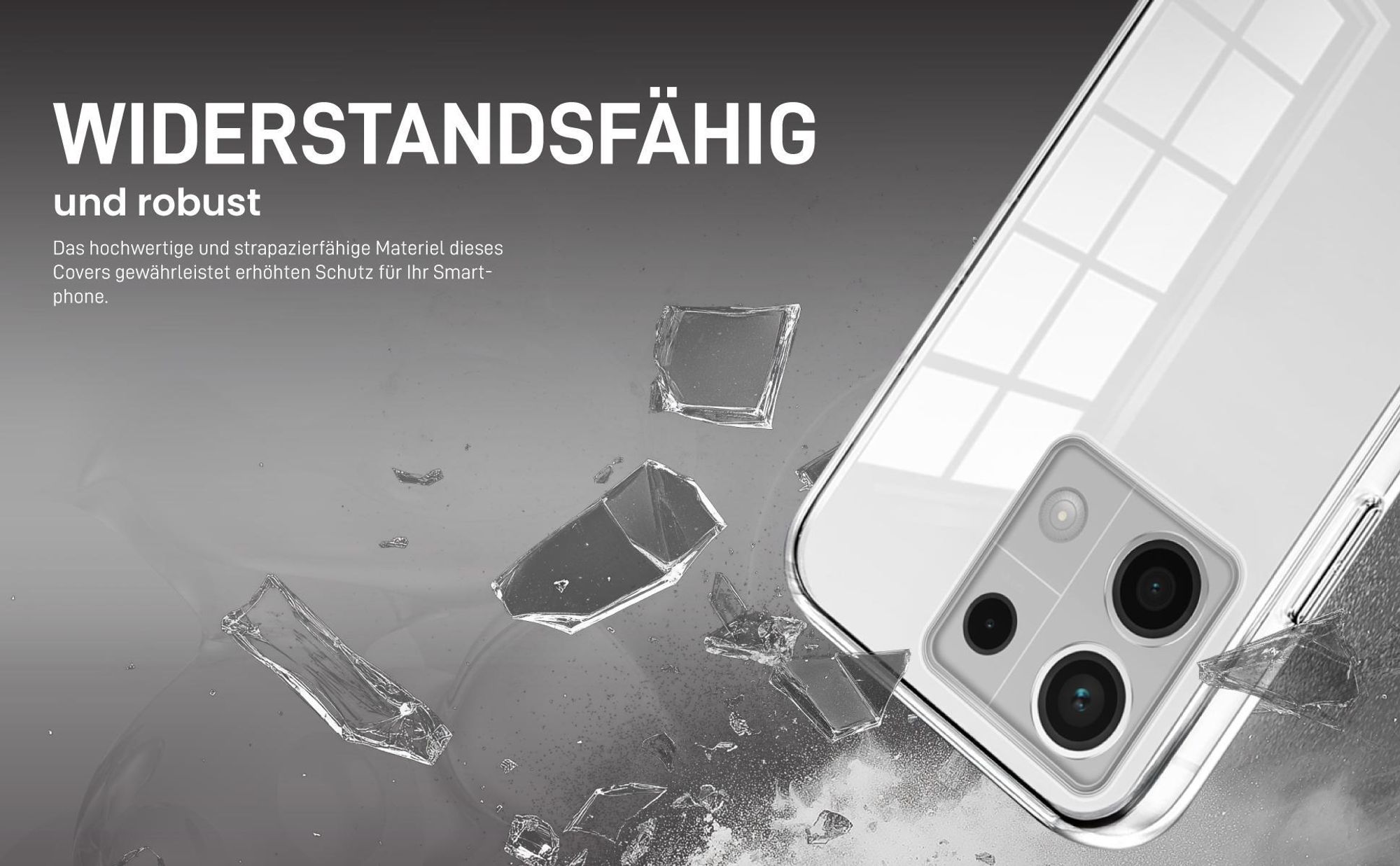 Transparentes Front Back Cover für Xiaomi Redmi Note 13 5G mit Aufprallschutz