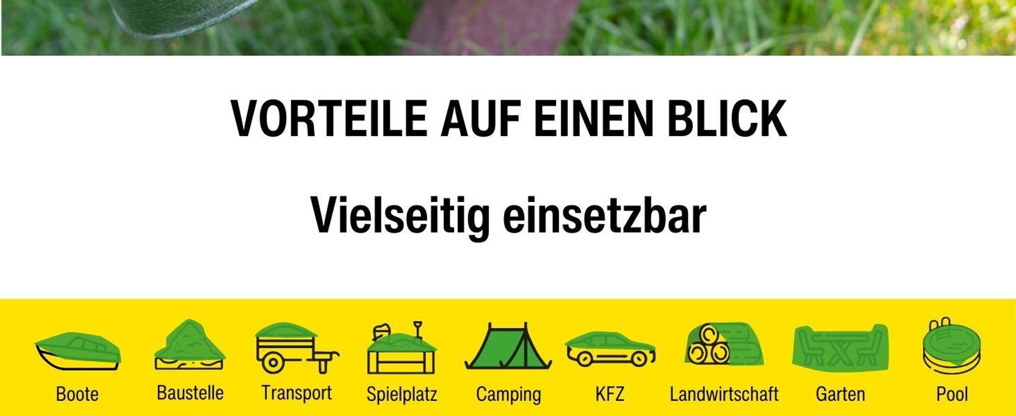 horizont Universal Abdeckplane | 4x8 m | 180 g/m² – wasserdicht, UV-stabilisiert, mit Ösen, für Außenbereich