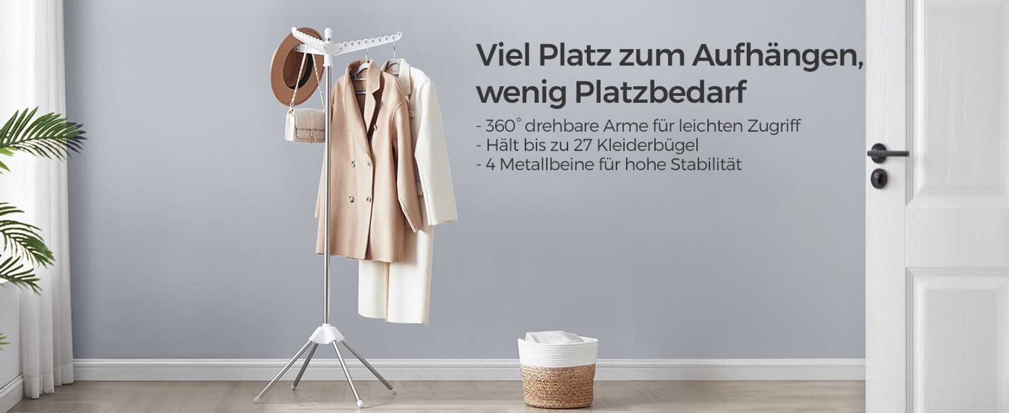 SONGMICS Wäscheständer, Standtrockner, für Innenbereich, Edelstahl, für Kleidung und Socken