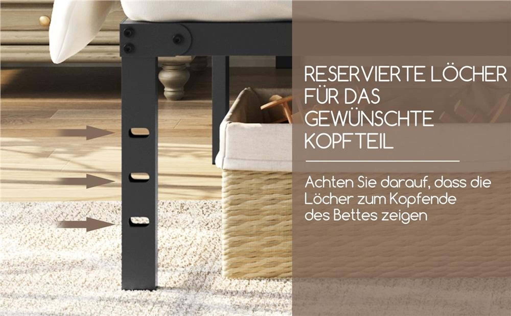 Yaheetech Bettrahmen 36cm H Metallbett mit Lattenrost, Bettgestell aus Metall, Modern Doppelbett Einzelbett Leichte Montage, 140 x 200 cm, Schwarz