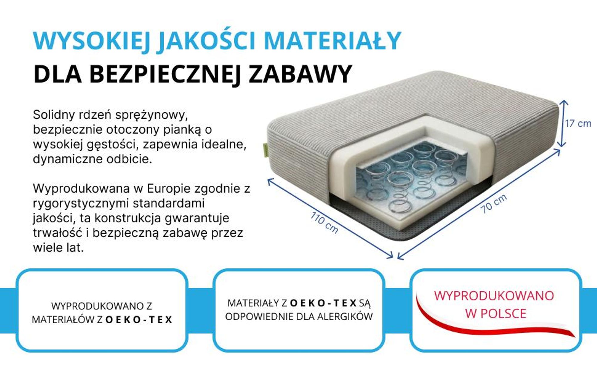 poduszka materac trampolina dziecięca domowa duża skakanie podskoki trampolinowa zabawowa