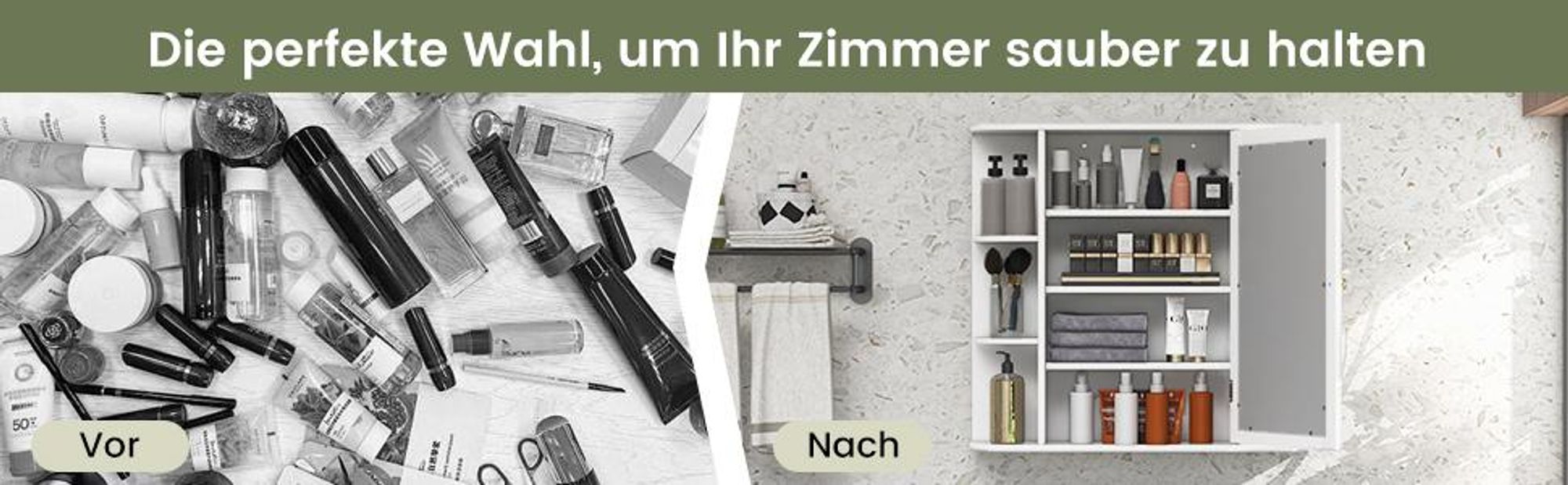 COSTWAY Spiegelschrank Badschrank Haengeschrank Wandschrank Badezimmerschrank Badregal Badmoebel