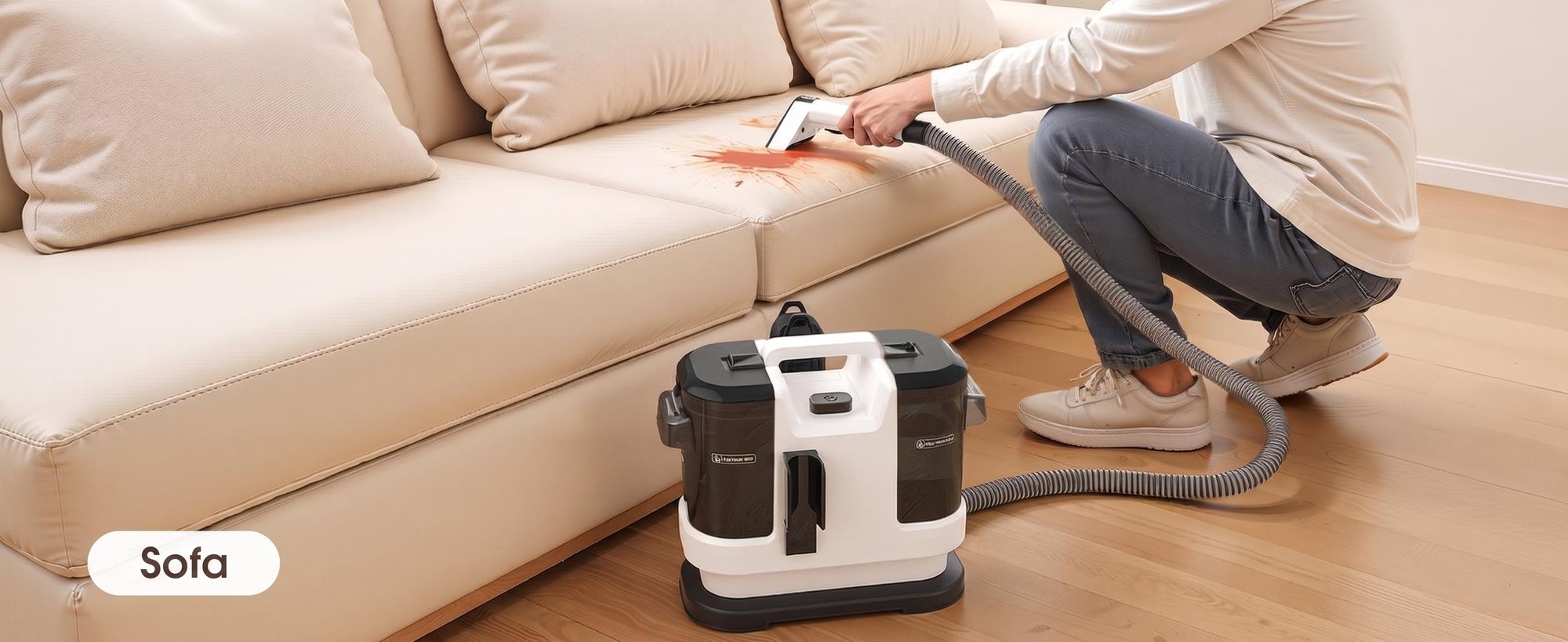 Lubluelu V6 Teppichreiniger Waschsauger Polsterreiniger 5IN1 13.500Pa 450W mit 2-Tank-System Nasssauger für Sofa Auto Teppich