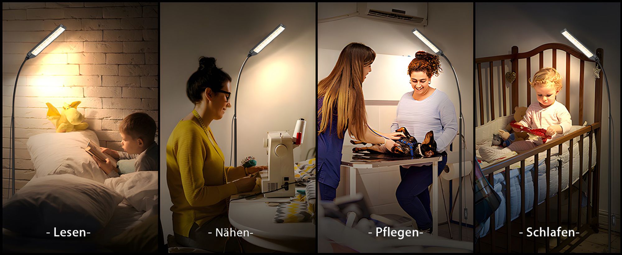 LED Stehlampe Dimmbar 3 Farbtemperaturen Stehleuchte Einstellbare Schwanenhals Leselampe mit Fernbedienung für Schlafzimmer Wohnzimmer Büro