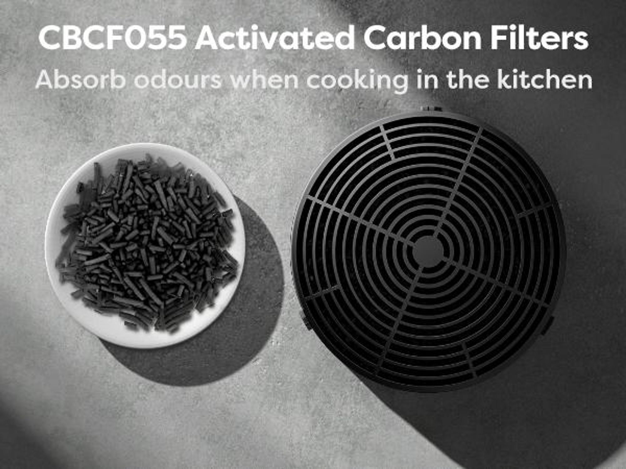 CIARRA CBCF055 filter s aktívnym uhlím, príslušenstvo pre digestor 765A 909A 931B atď., originálne 2 kusy.