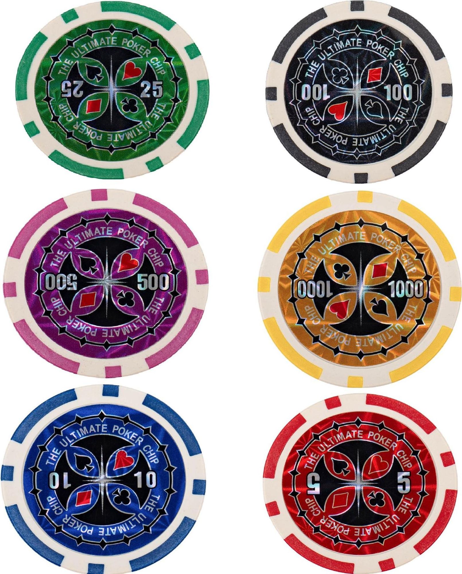 Poker Set Premium 300 Chips mit Metallkern (11,5g) – 6 Wertstufen, Aluminium Koffer, 2 Kartendecks, Blind Chips & Zubehör