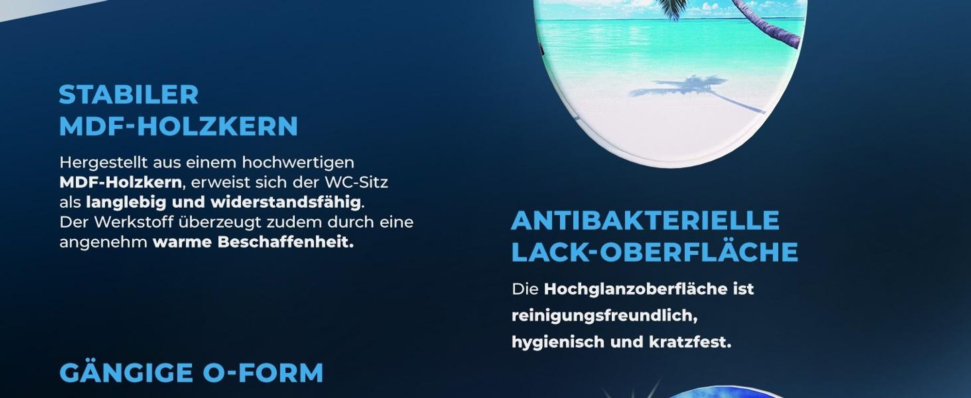 CASARIA WC Sitz mit doppelter Absenkautomatik Strand