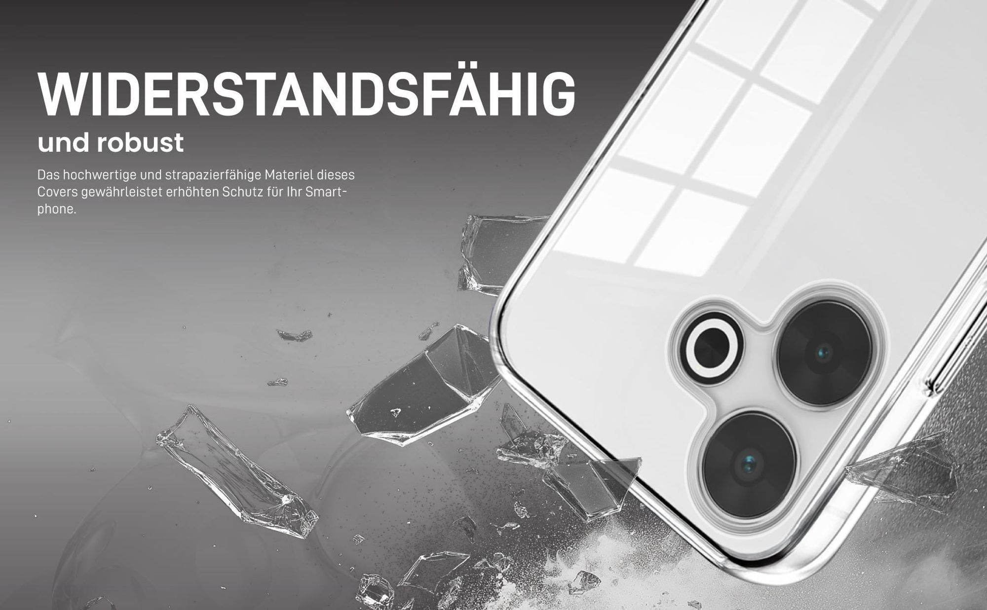 Transparentes Front Back Cover für Xiaomi Redmi 13 mit Aufprallschutz