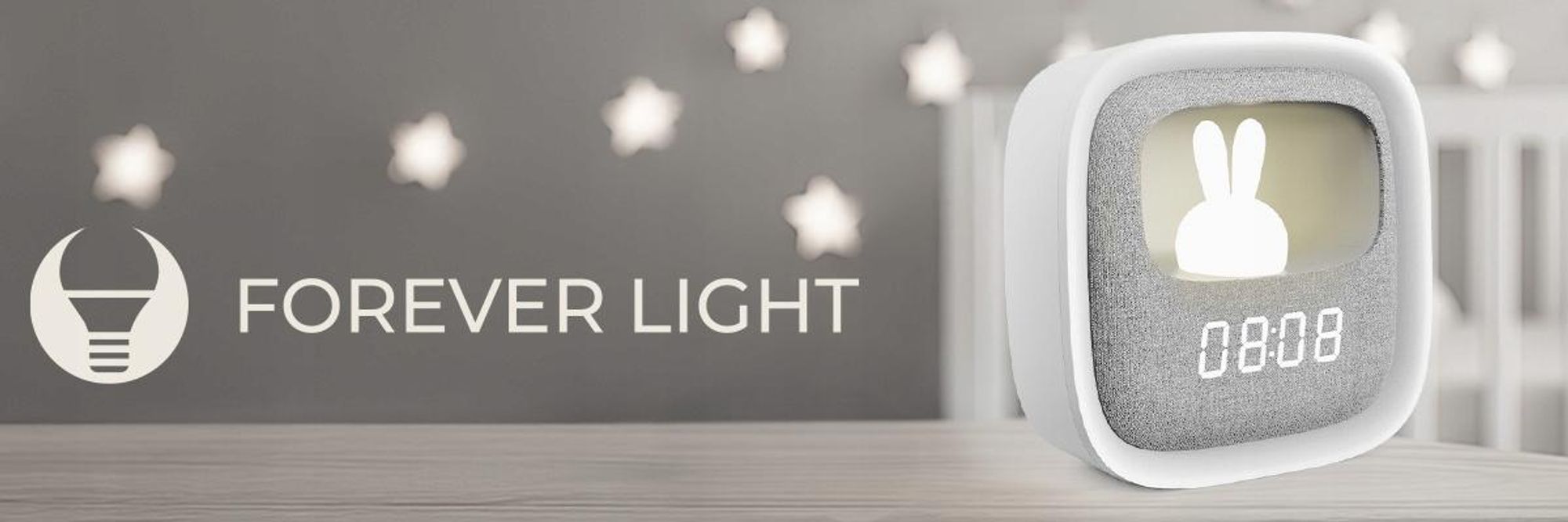 LED-Nachtbunny Wecker PURE FNL-06 AURORA weiß quadratisch Forever Light